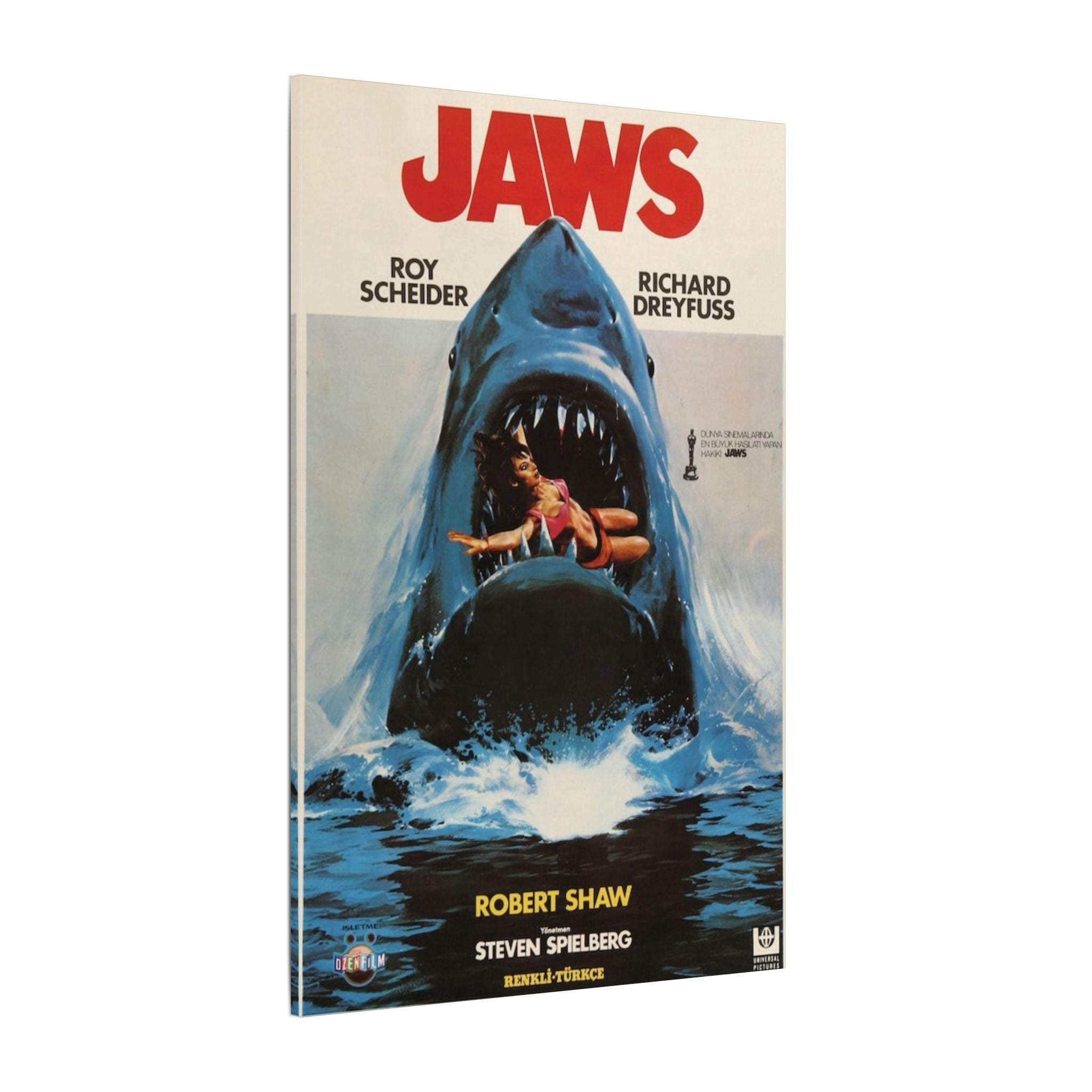Jaws 1975 Vintage Foreign Movie Poster Custom Canvas Wall Print