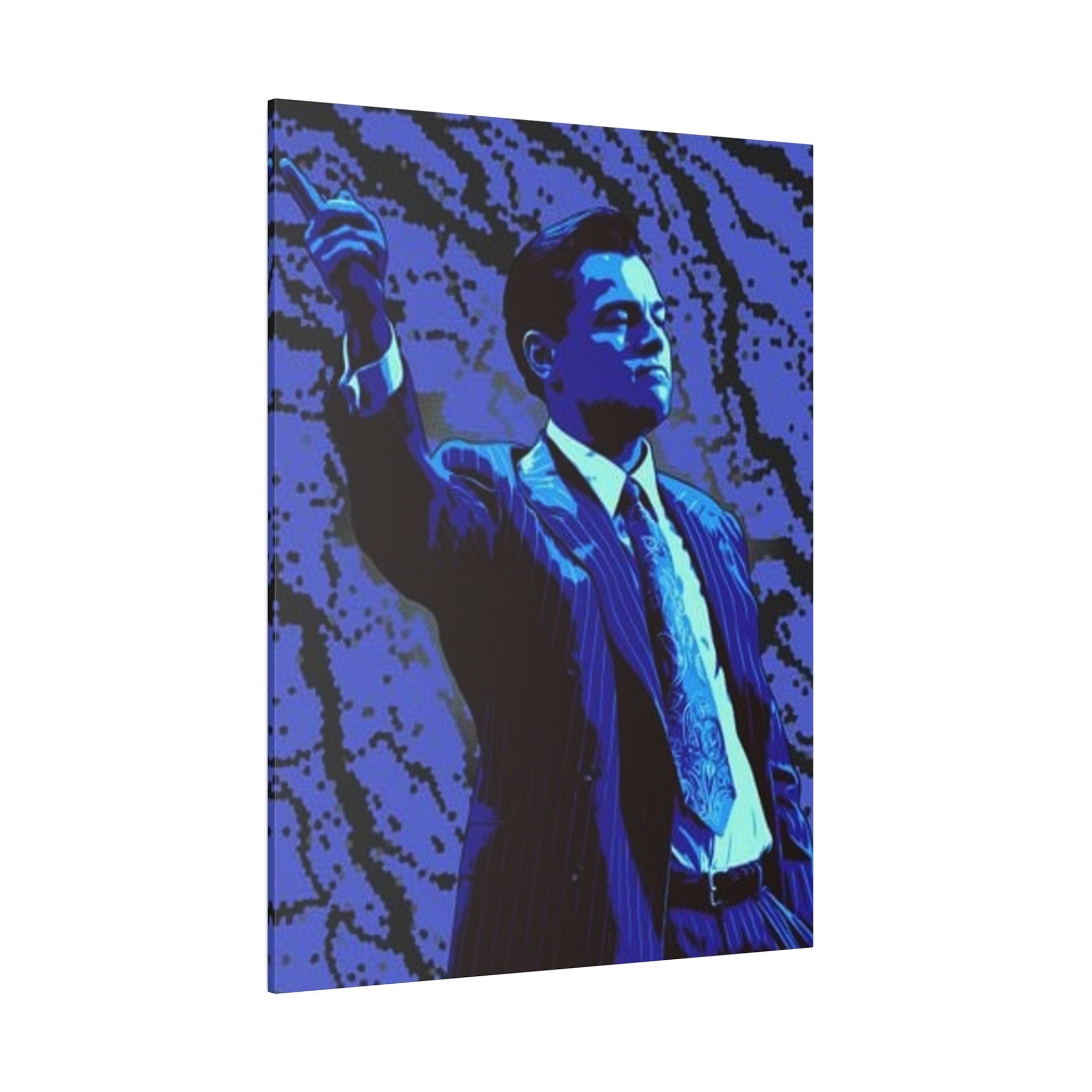 The Wolf Of Wall Street Jordan Belfort Abstract Blue Custom Canvas Wall Print
