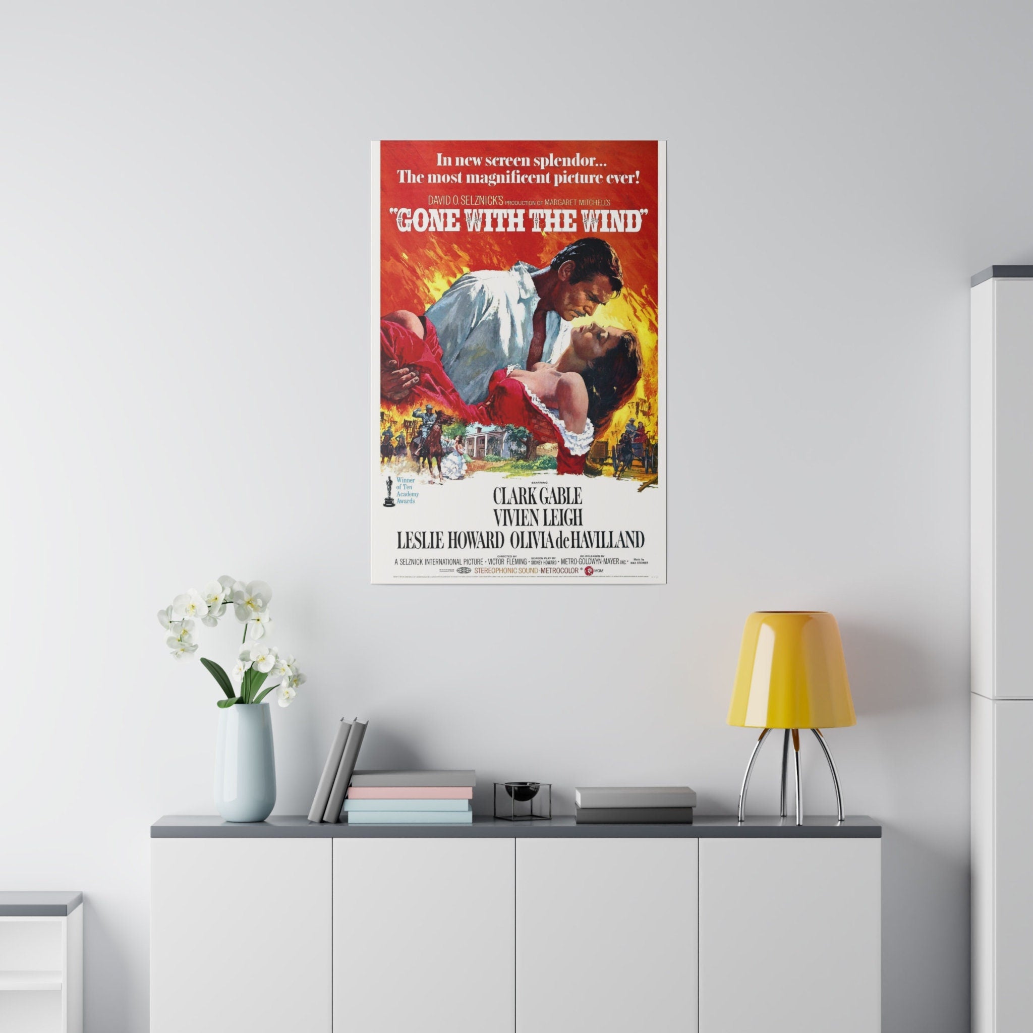 Gone With The Wind Rereleased Movie Poster Custom Canvas Wall Print