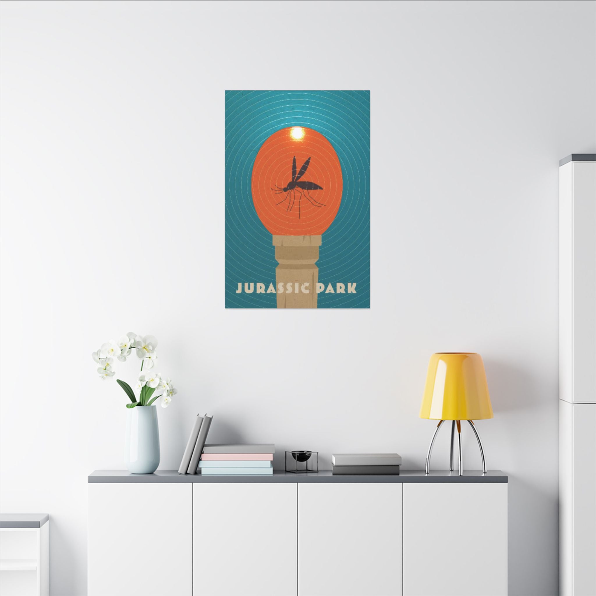 Jurassic Park Amber Mosquito Poster Custom Canvas Wall Print