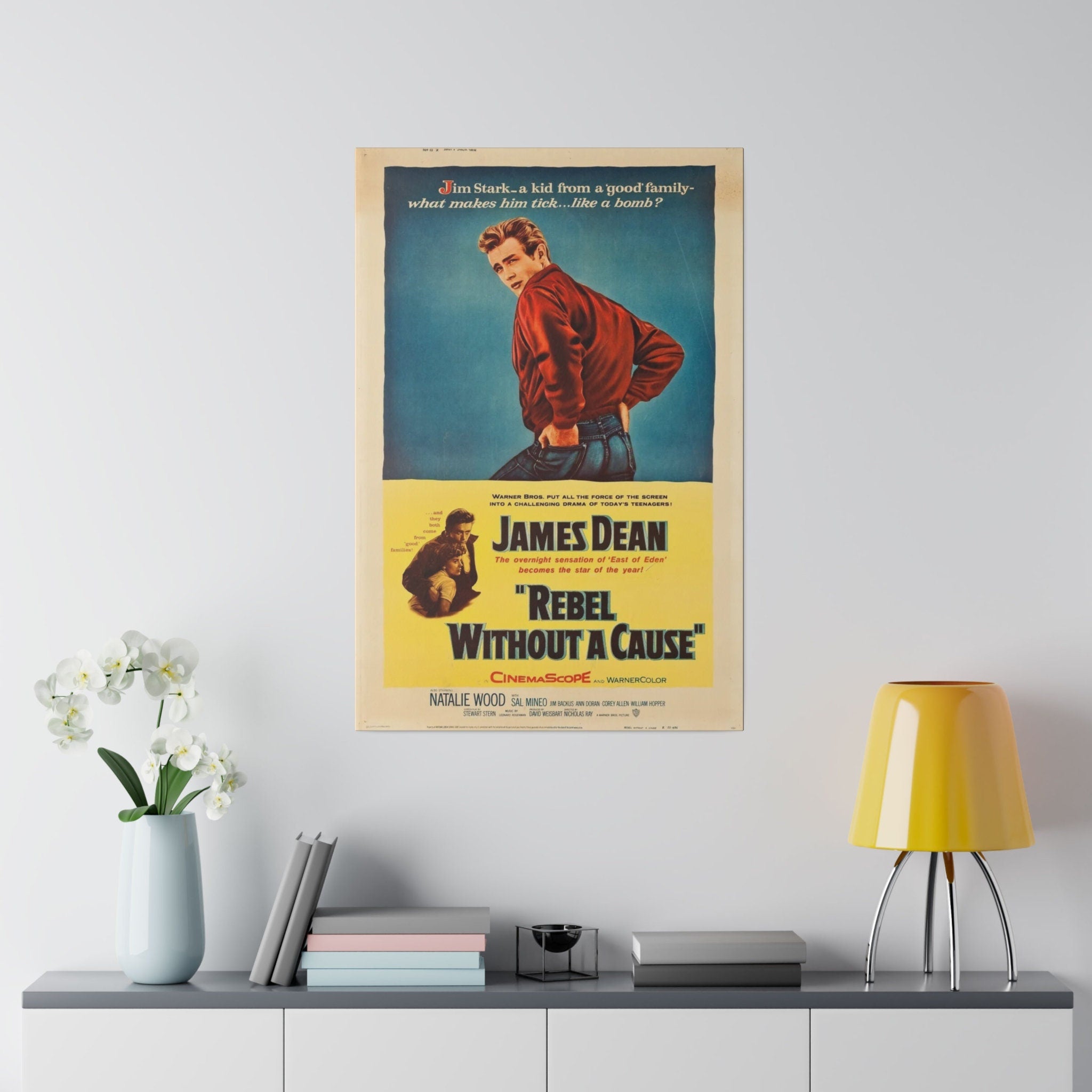 James Dean Rebel Without A Cause Vintage Movie Poster Custom Canvas Wall Print