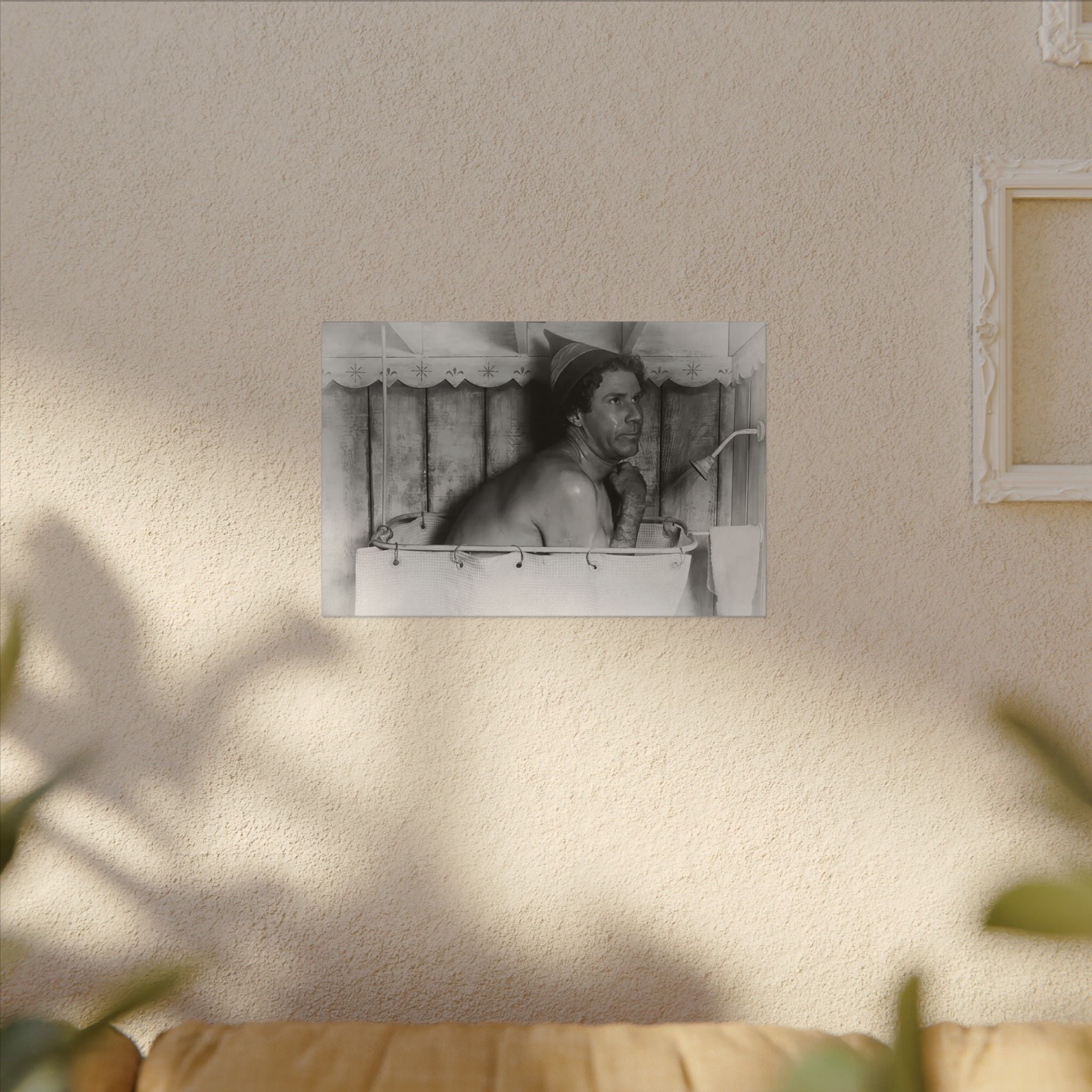 Elf Buddy in the Shower Custom Canvas Wall Print