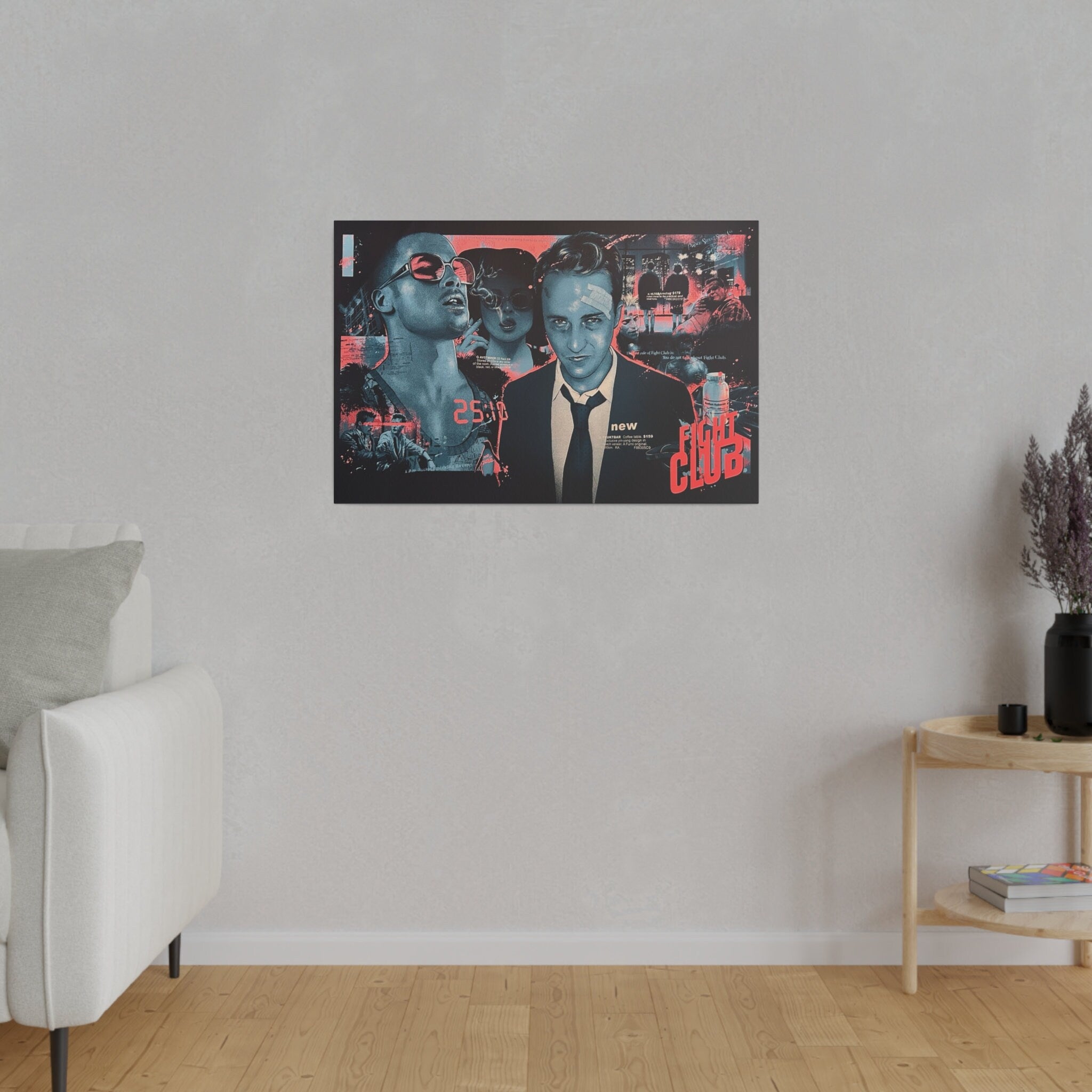 Fight Club Abstract Poster Custom Canvas Wall Print
