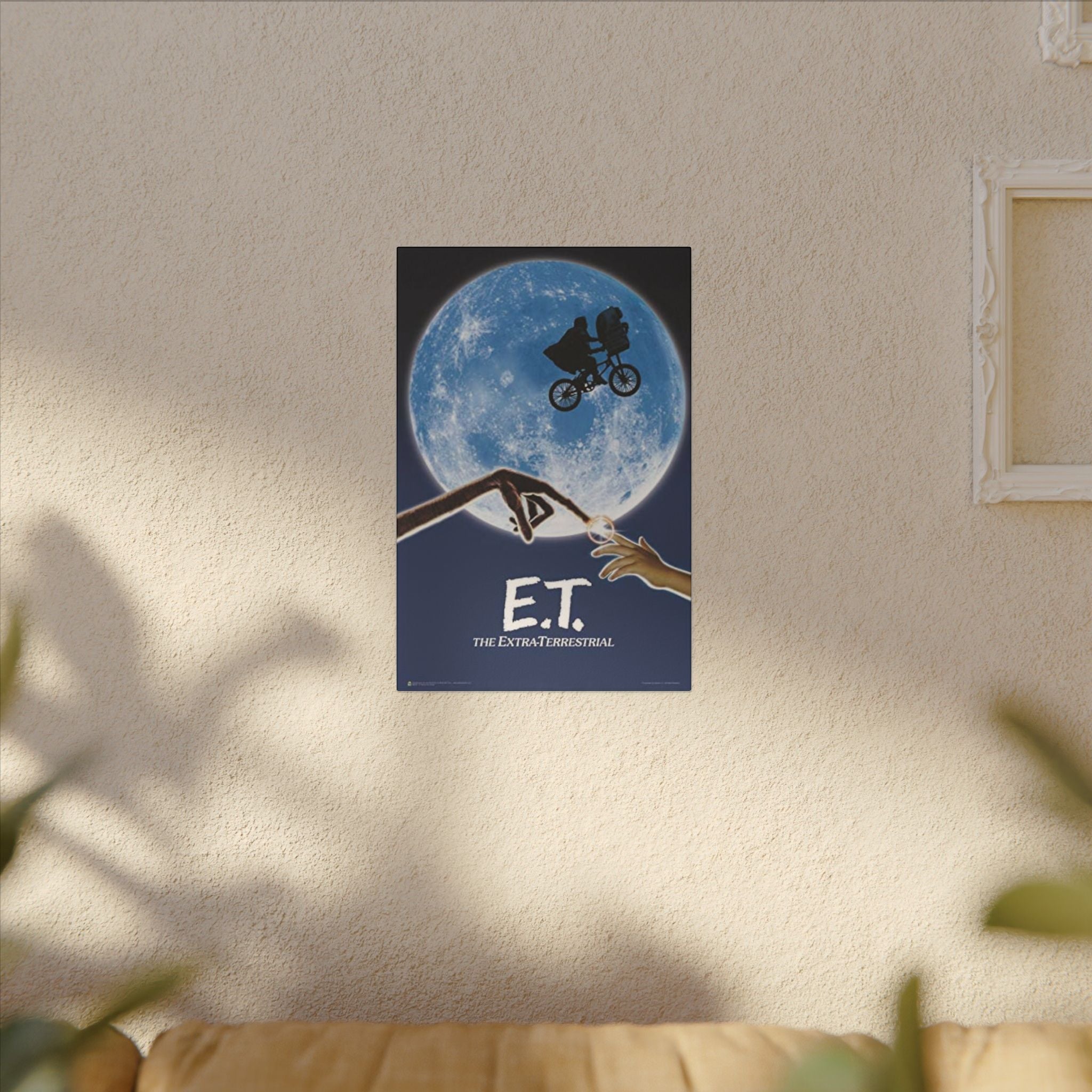 E.T. Iconic Flying Bicycle Artwork Custom Canvas Wall Print