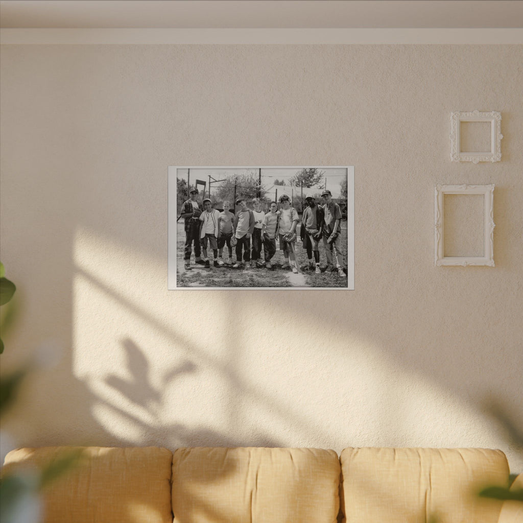 The Sandlot Black and White Team Photo Custom Canvas Wall Print