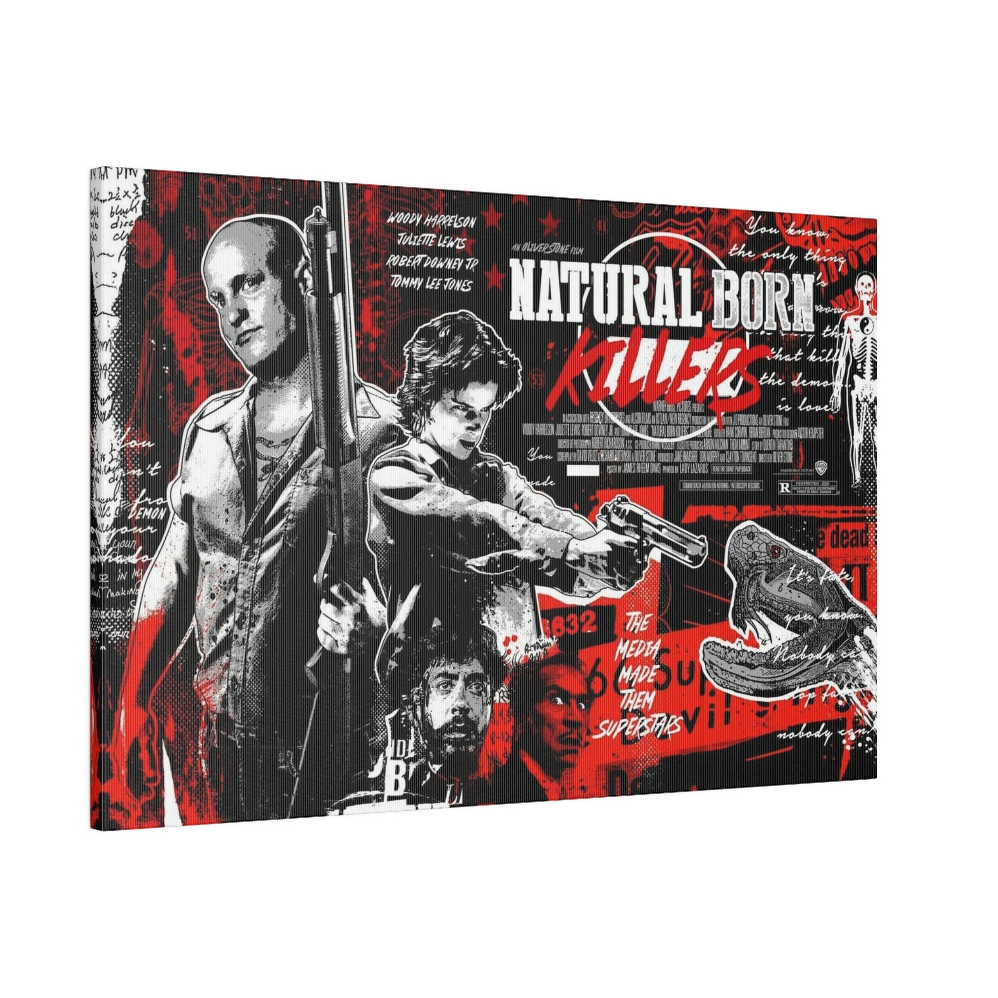 Natural Born Killers Abstract Animated Movie Poster Custom Canvas Wall Print