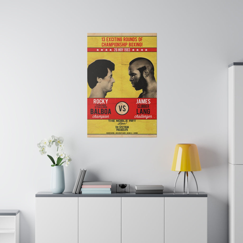 Rocky Vs. James Clubber Lang Fight Poster Custom Canvas Wall Print
