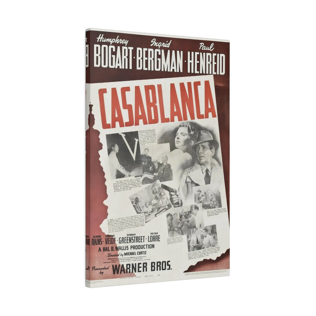 Casablanca Vintage Movie Poster Custom Canvas Wall Print