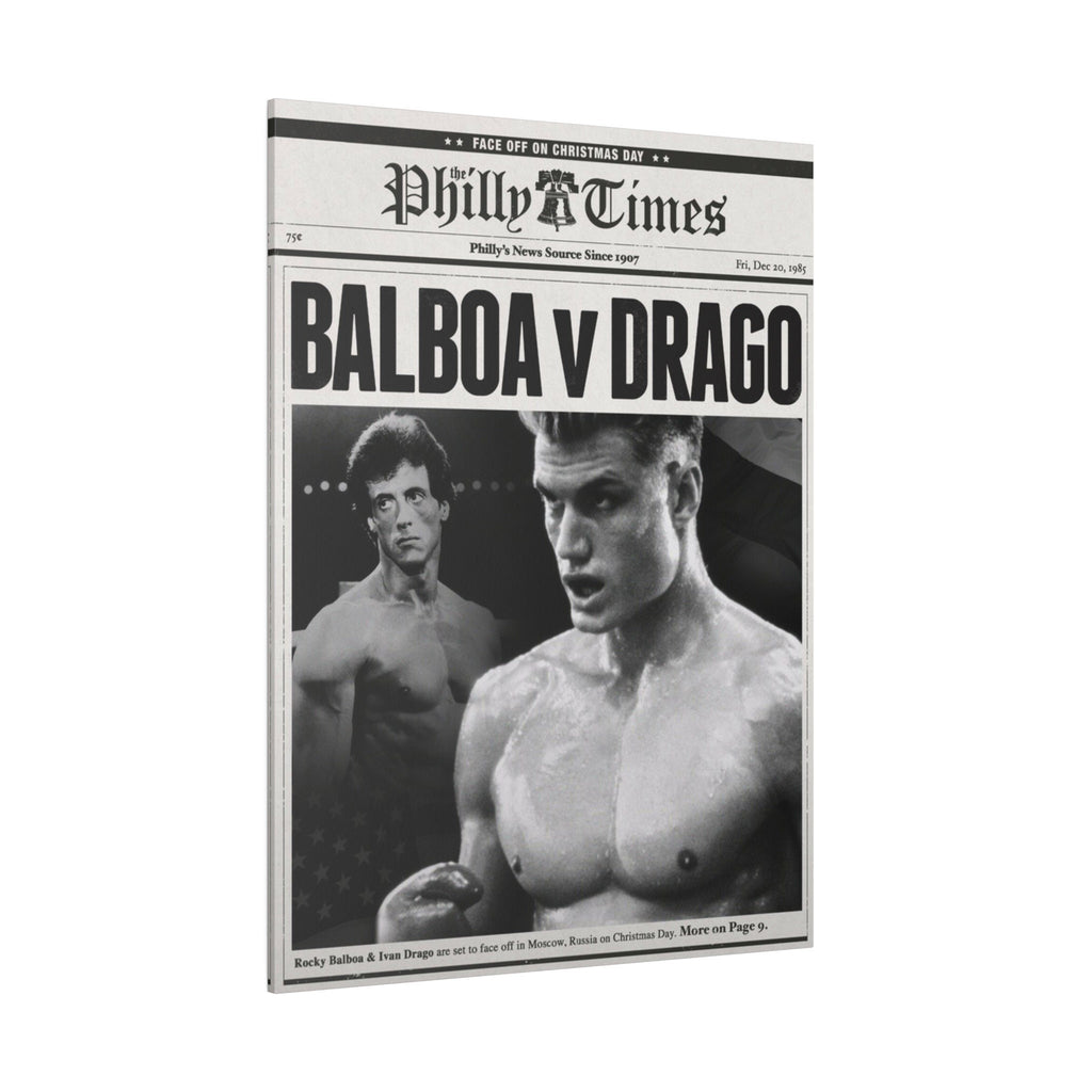 Rocky Vs. Ivan Drago Newspaper Poster Custom Canvas Wall Print