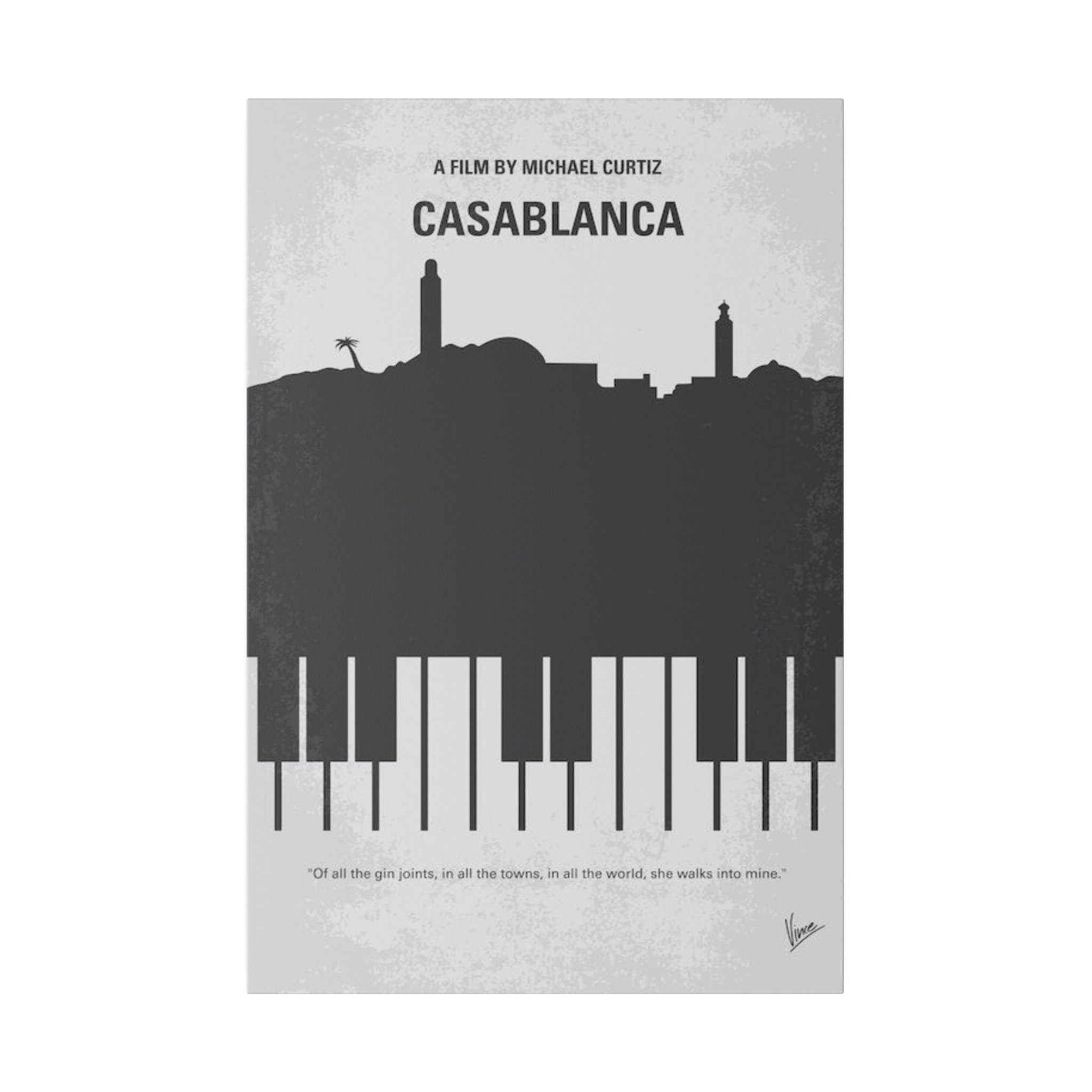 Casablanca Alternate Movie Poster Custom Canvas Wall Print