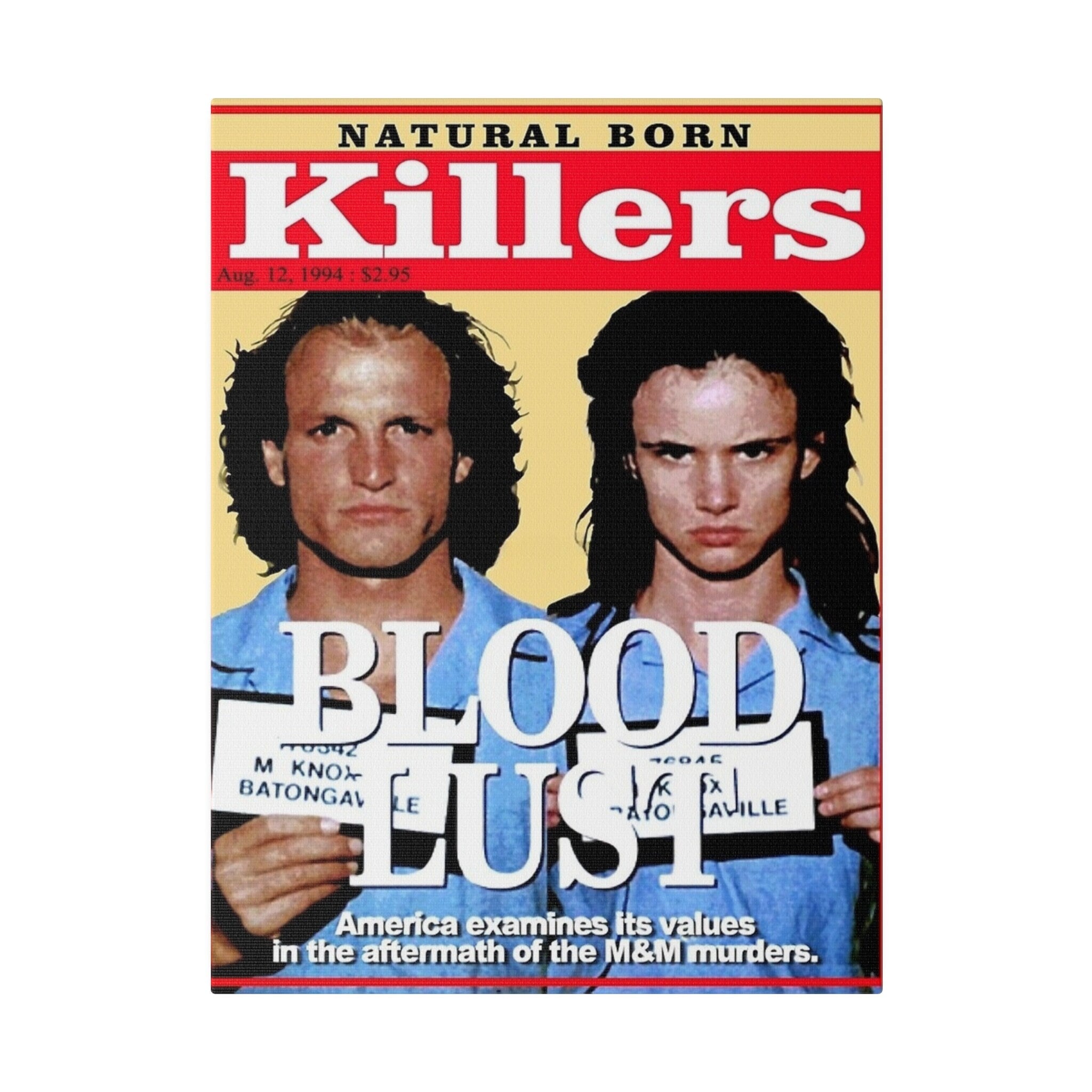 Natural Born Killers Magazine Cover Custom Canvas Wall Print