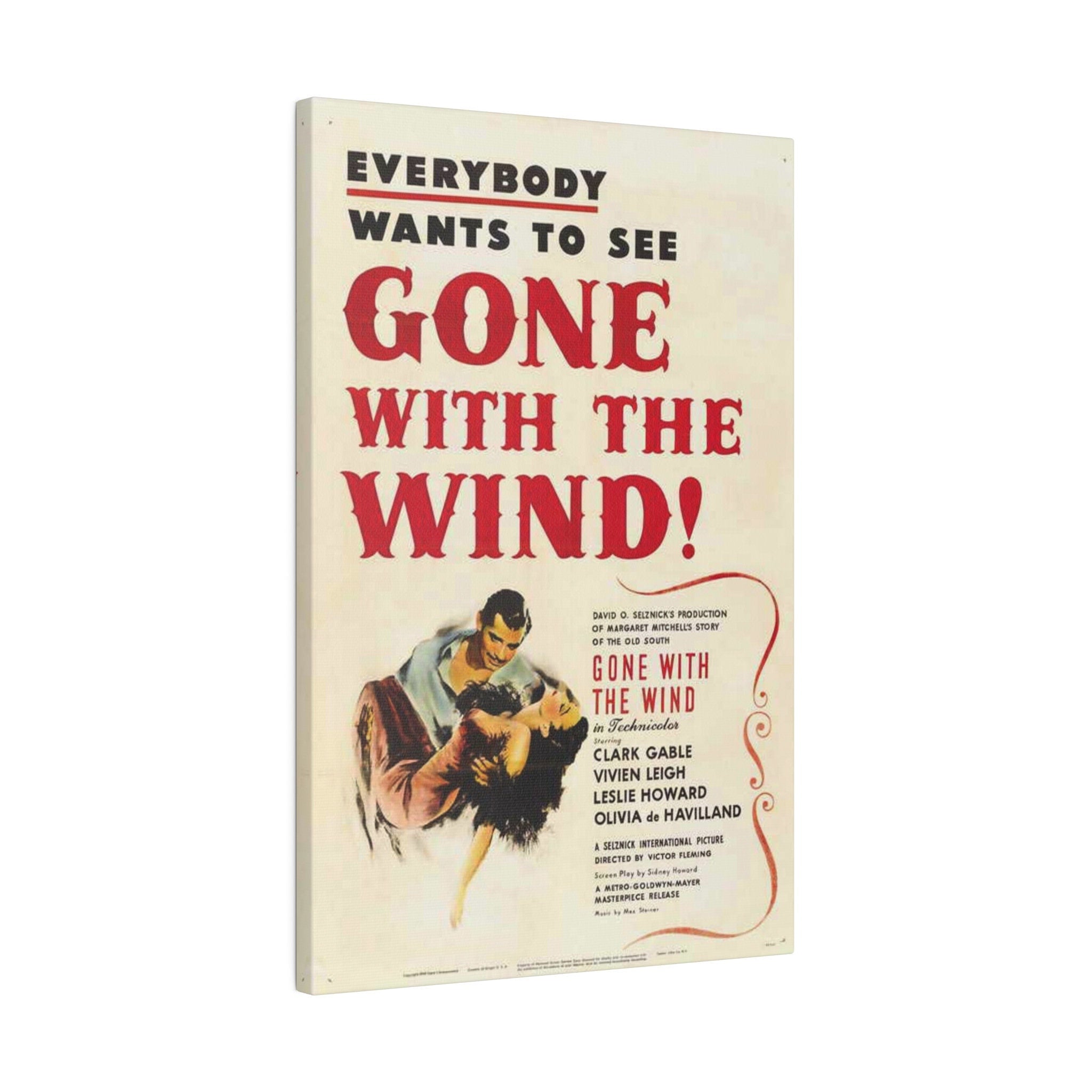 Gone With The Wind Vintage Movie Poster Custom Canvas Wall Print