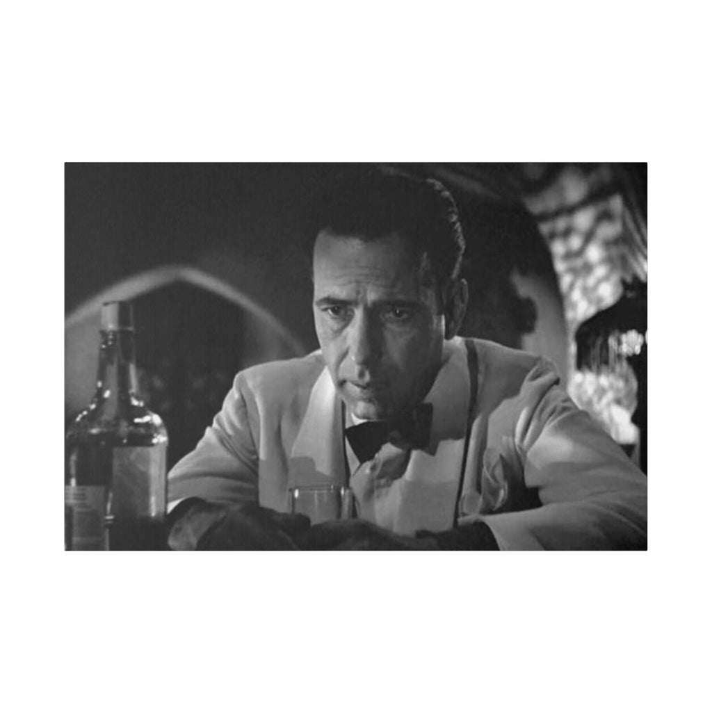 Casablanca Rick Humphrey Bogart B/W Custom Canvas Wall Print