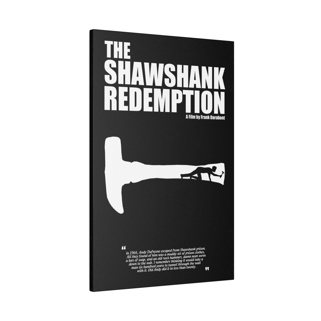 The Shawshank Redemption B/W Movie Poster Custom Canvas Wall Print