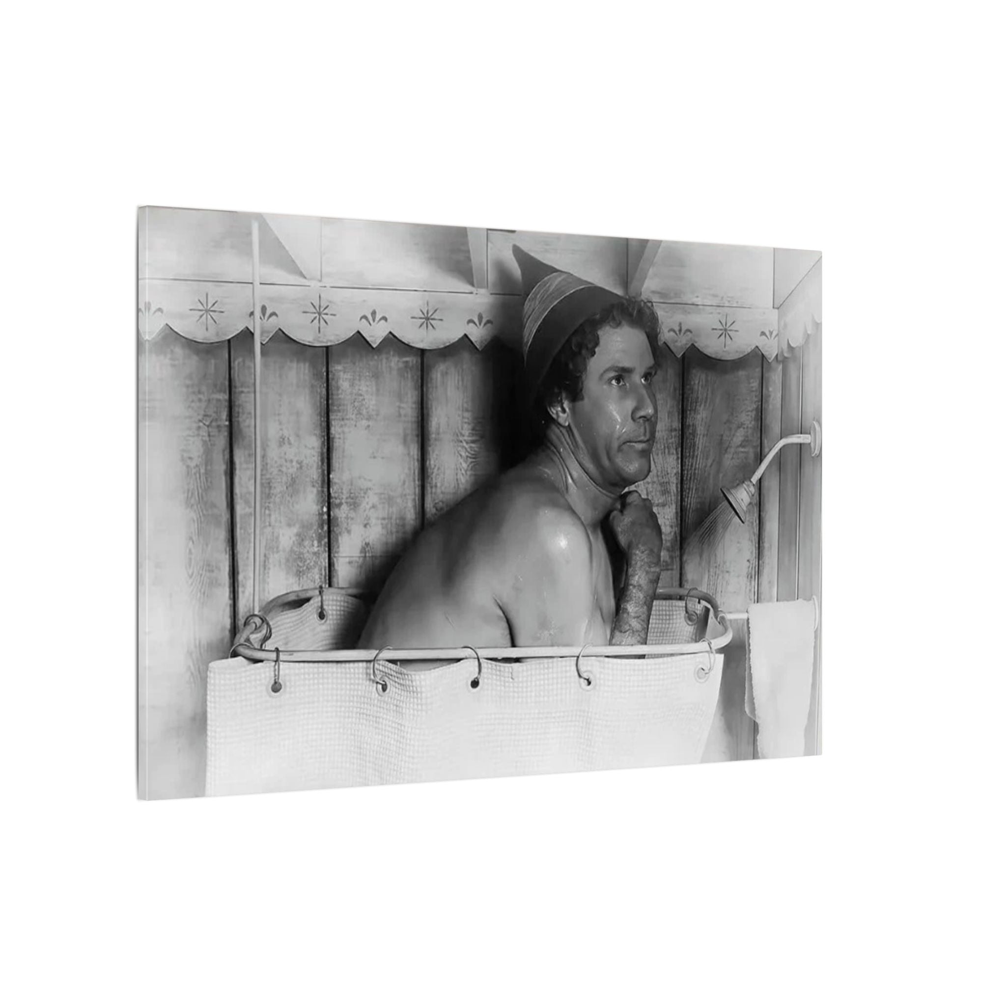 Elf Buddy in the Shower Custom Canvas Wall Print