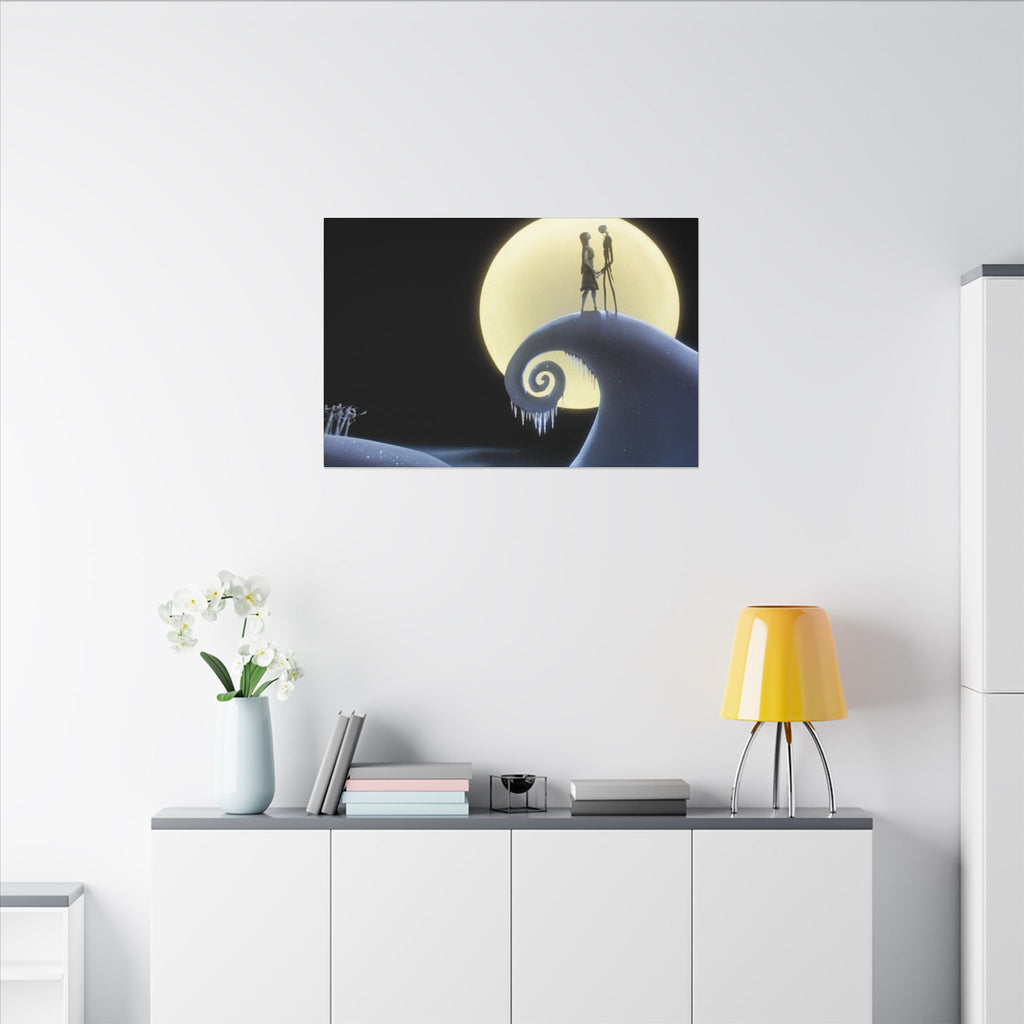 The Nightmare Before Christmas Jack and Sally Moonlit Finale Custom Canvas Wall Print