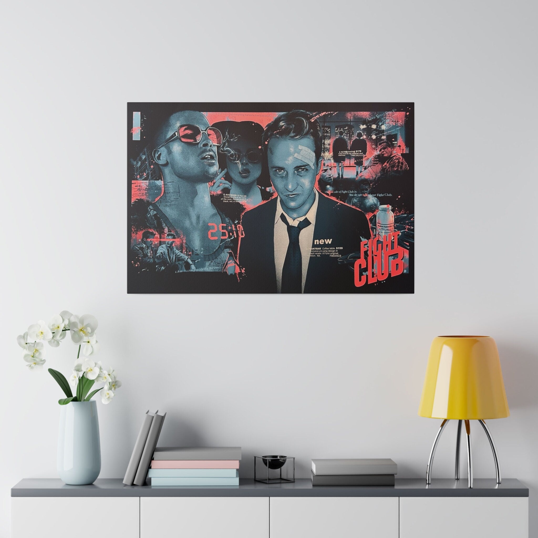 Fight Club Abstract Poster Custom Canvas Wall Print