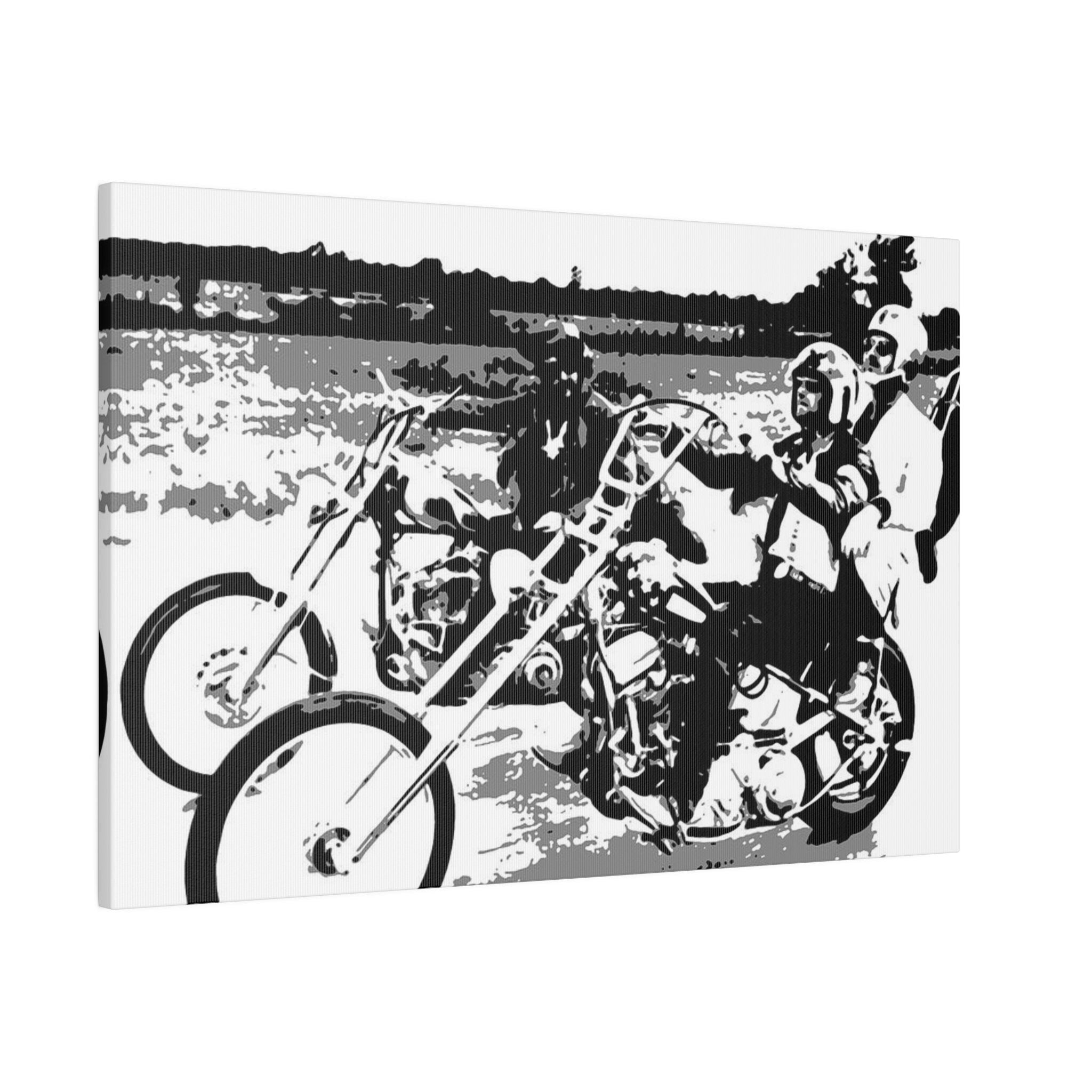 Easy Rider Cruising B/W Abstract Custom Canvas Wall Print