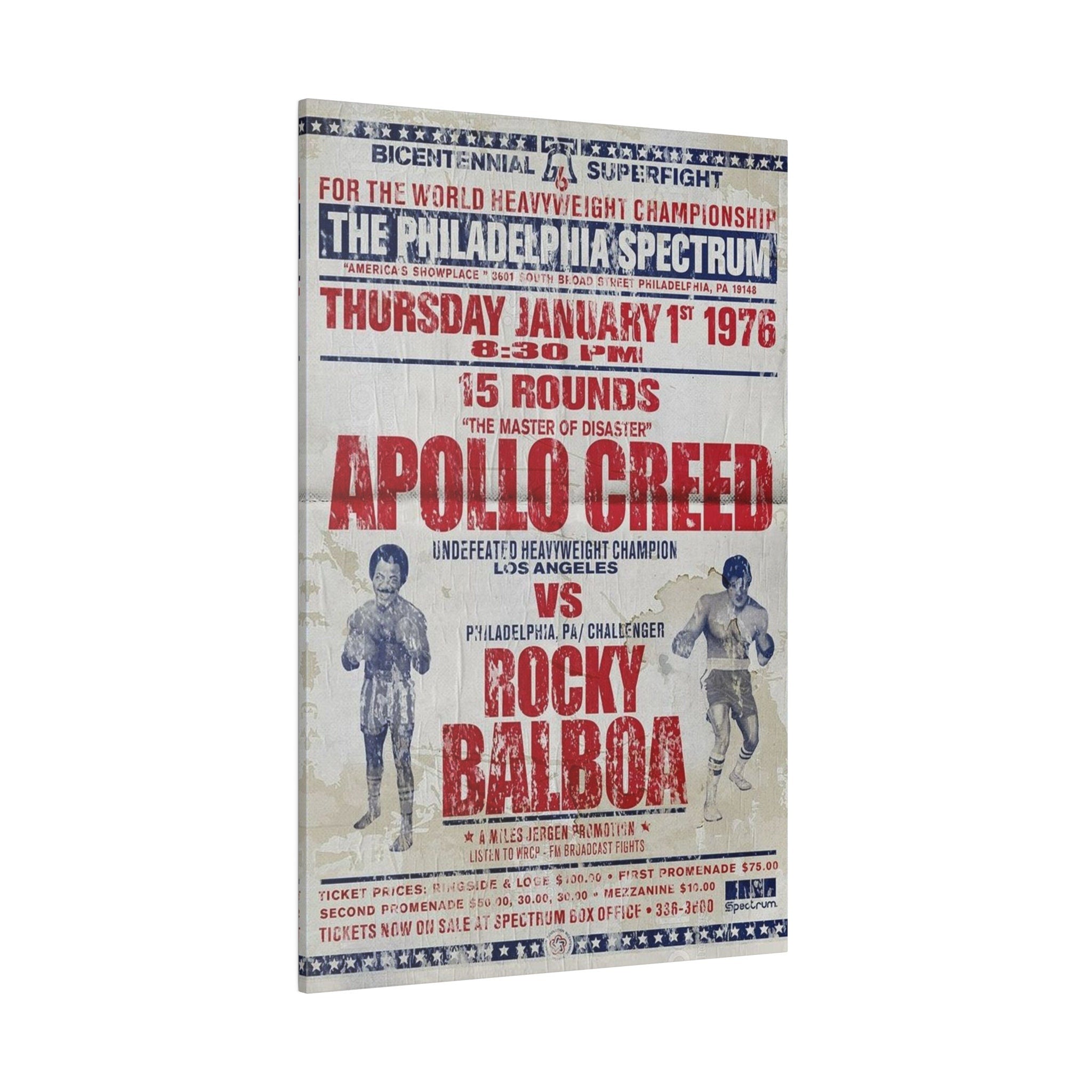 Rocky Vs. Apollo Fight Poster Custom Canvas Wall Print