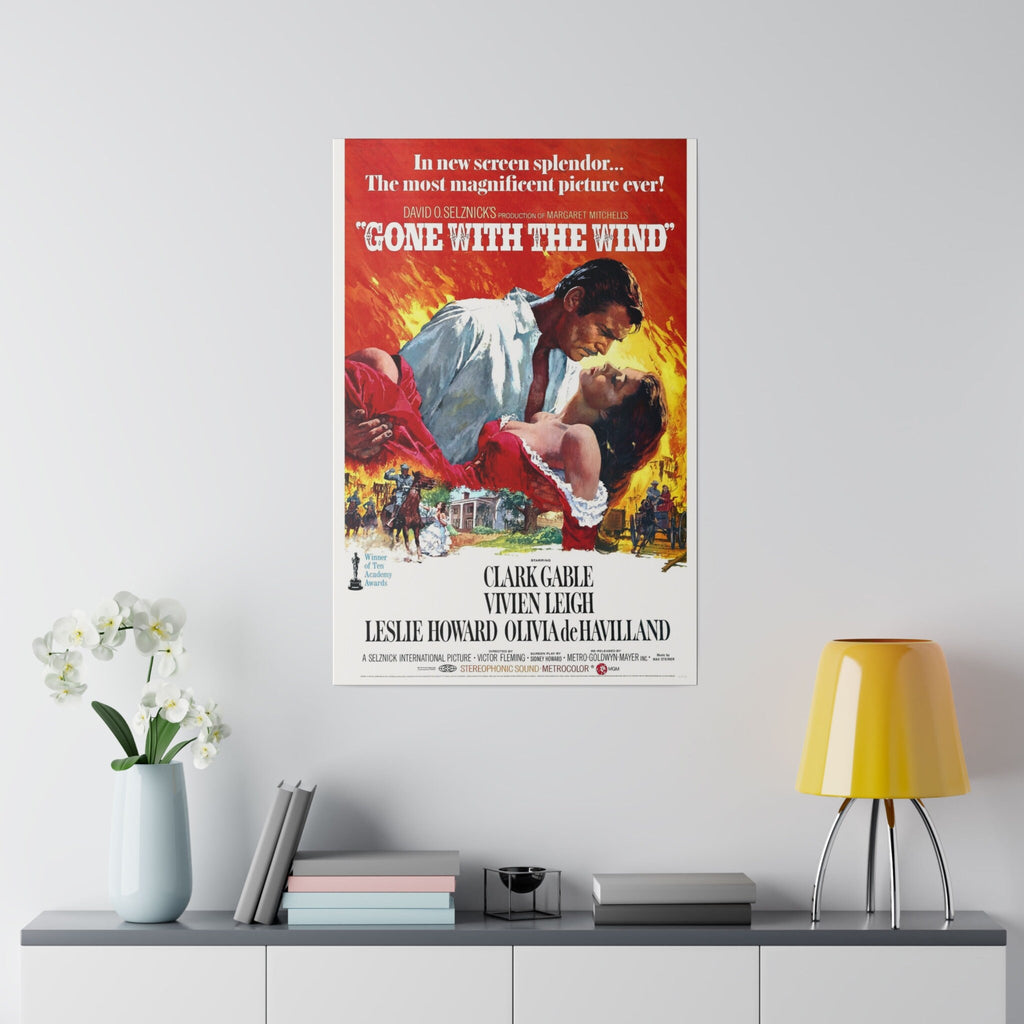 Gone With The Wind Rereleased Movie Poster Custom Canvas Wall Print