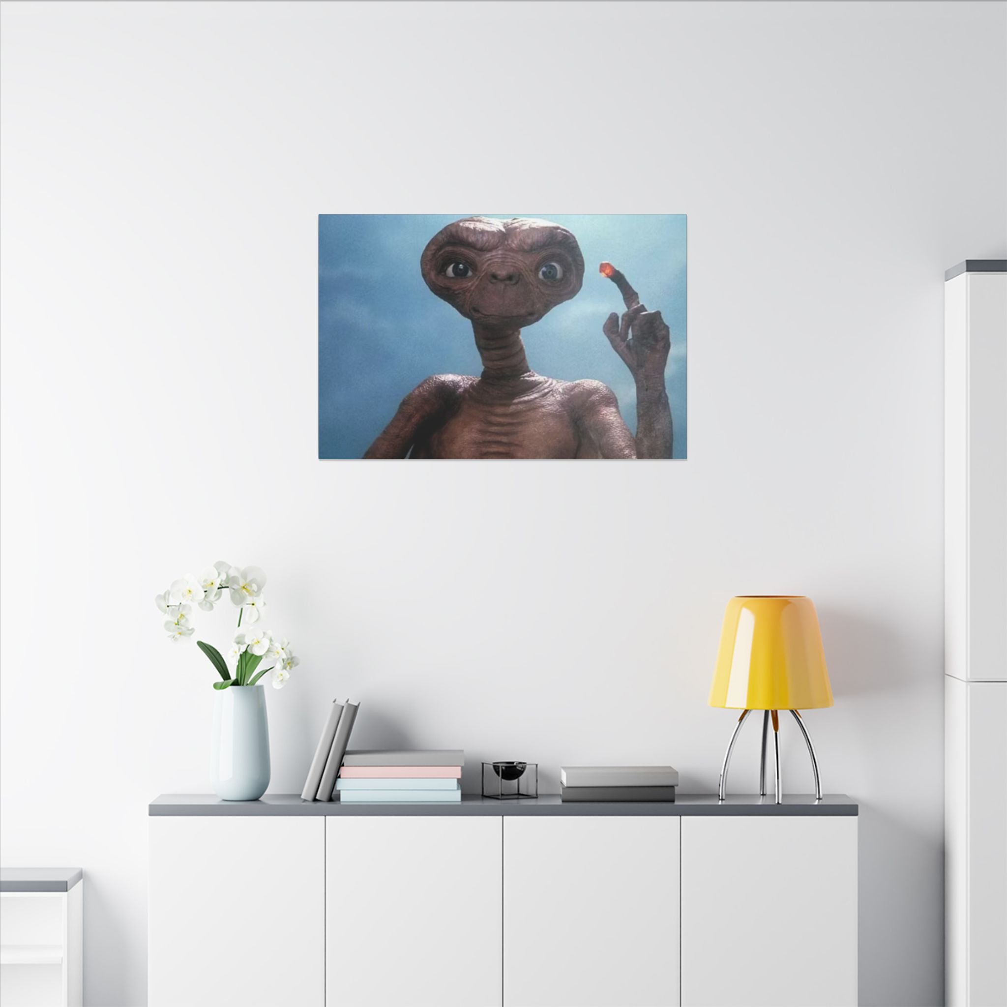 ET Glowing Finger Close Up Custom Canvas Wall Print