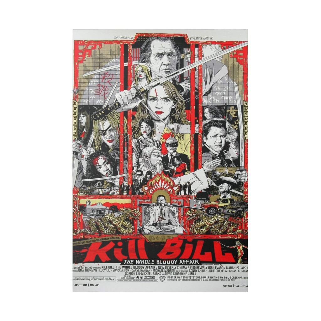 Kill Bill Animated Comic Movie Poster Custom Canvas Wall Print
