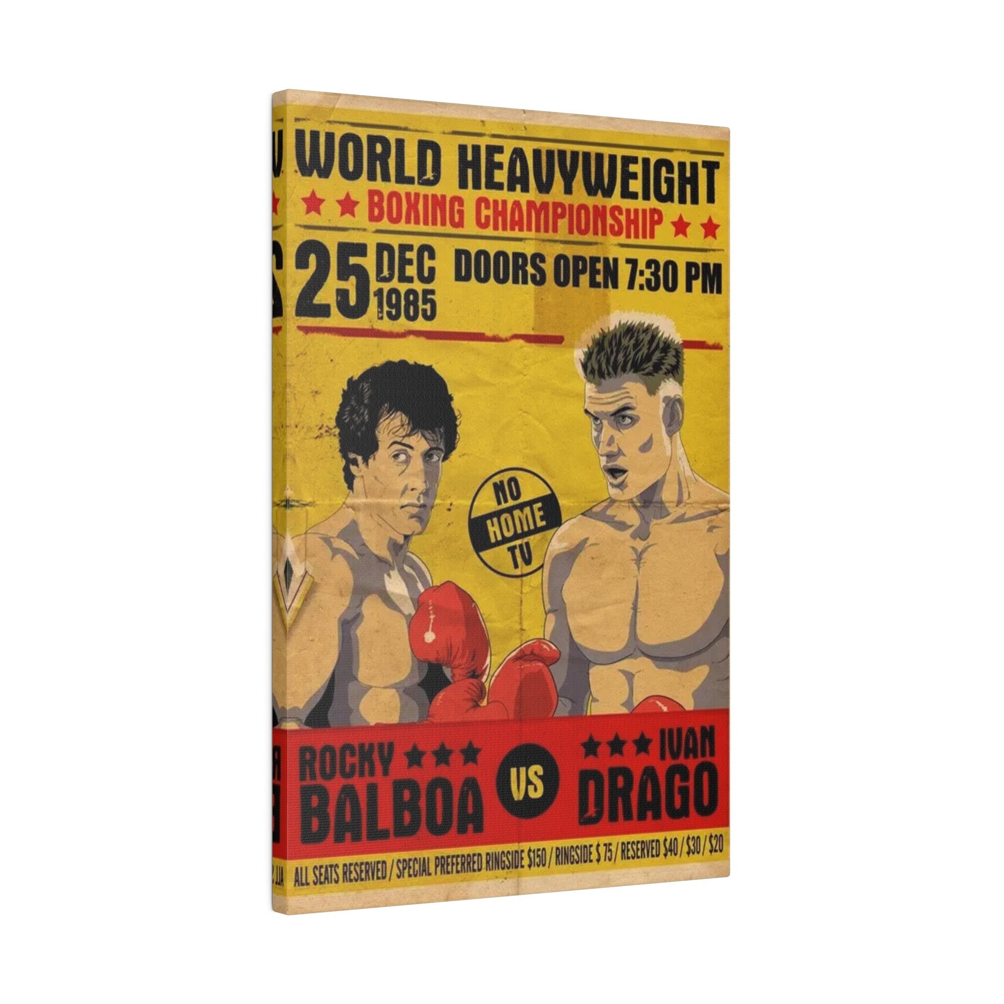 Rocky Vs. Ivan Drago Fight Poster Custom Canvas Wall Print