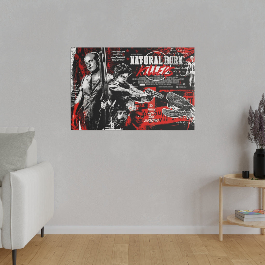 Natural Born Killers Abstract Animated Movie Poster Custom Canvas Wall Print