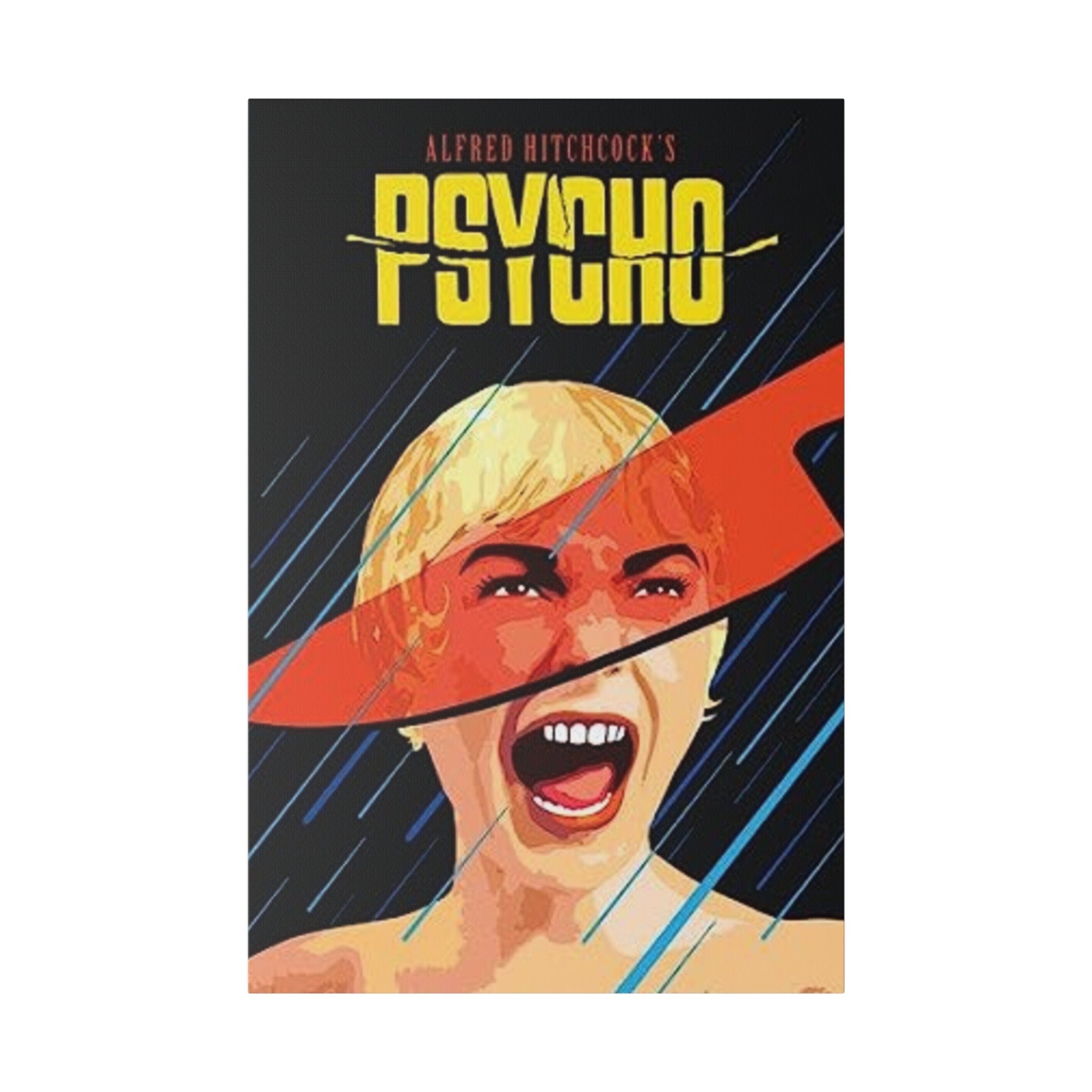 Alfred Hitchcock's Psycho Vintage Movie Poster Custom Canvas Wall Print