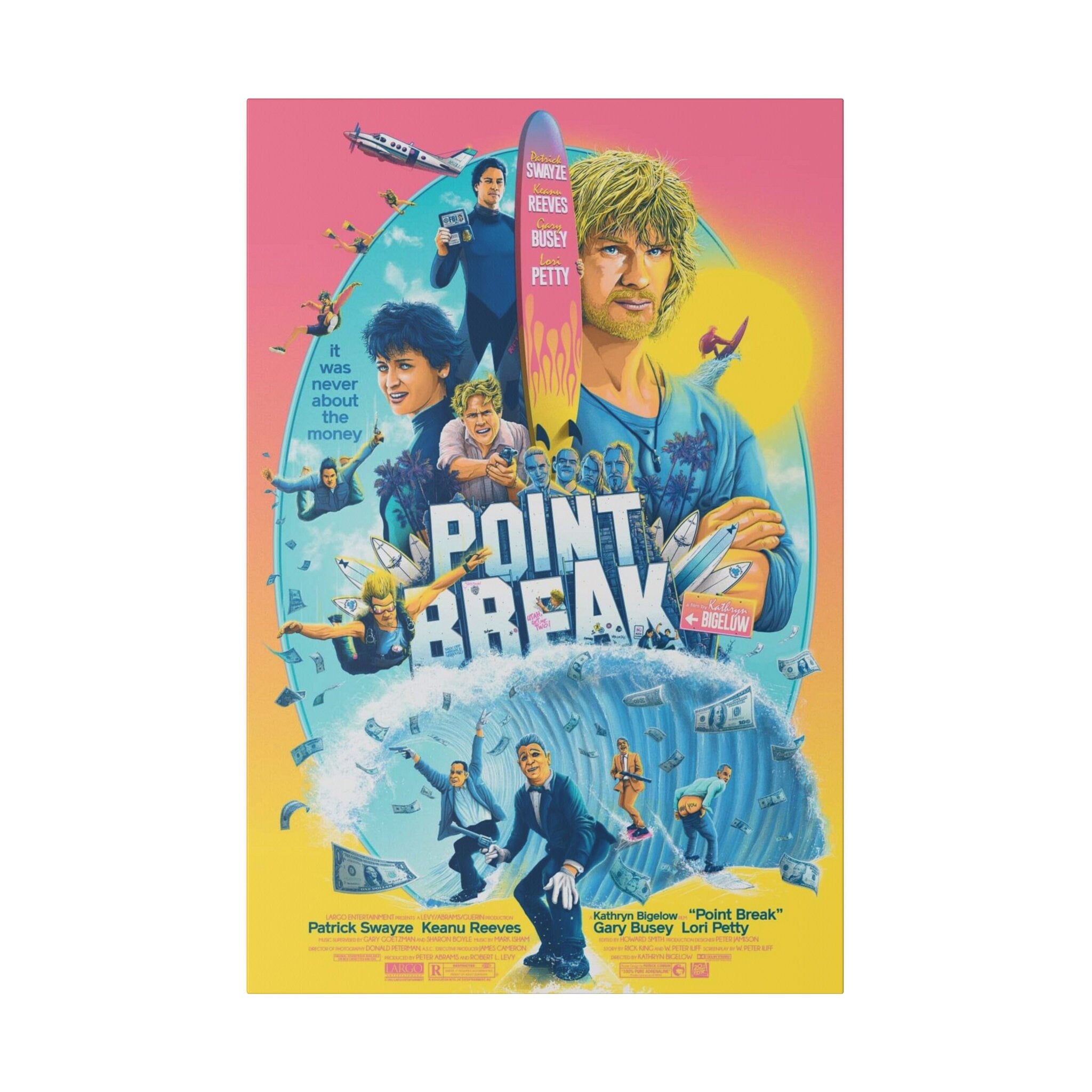 Point Break Gnarly Movie Poster Custom Canvas Wall Print