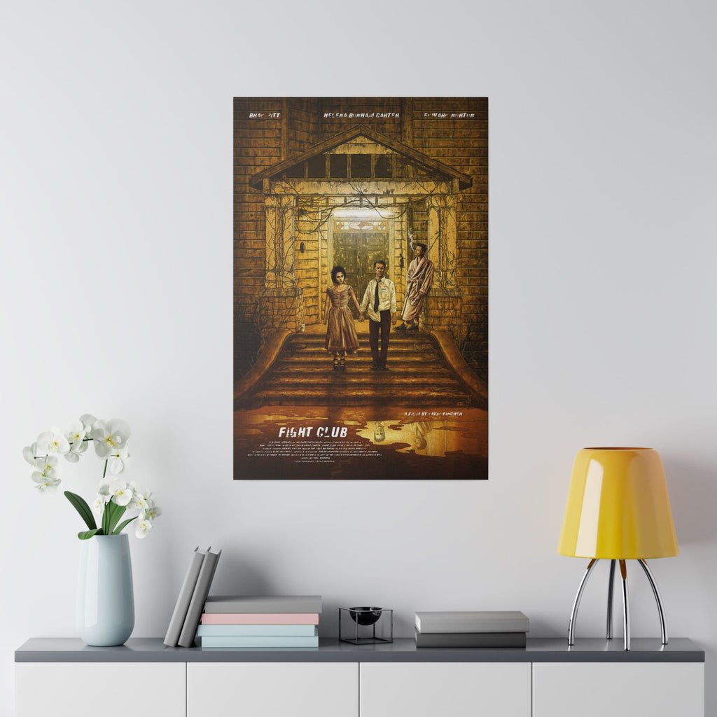 Fight Club Animated Movie Poster Custom Canvas Wall Print