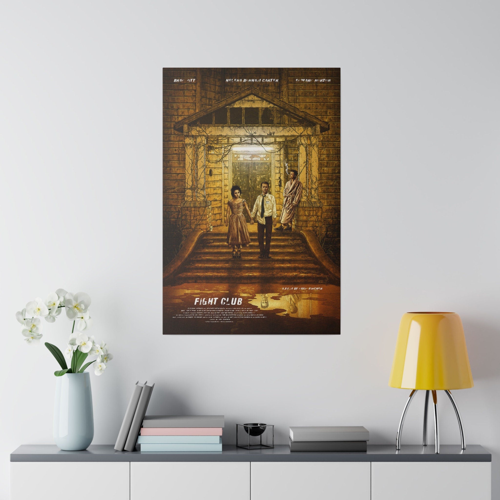 Fight Club Animated Movie Poster Custom Canvas Wall Print