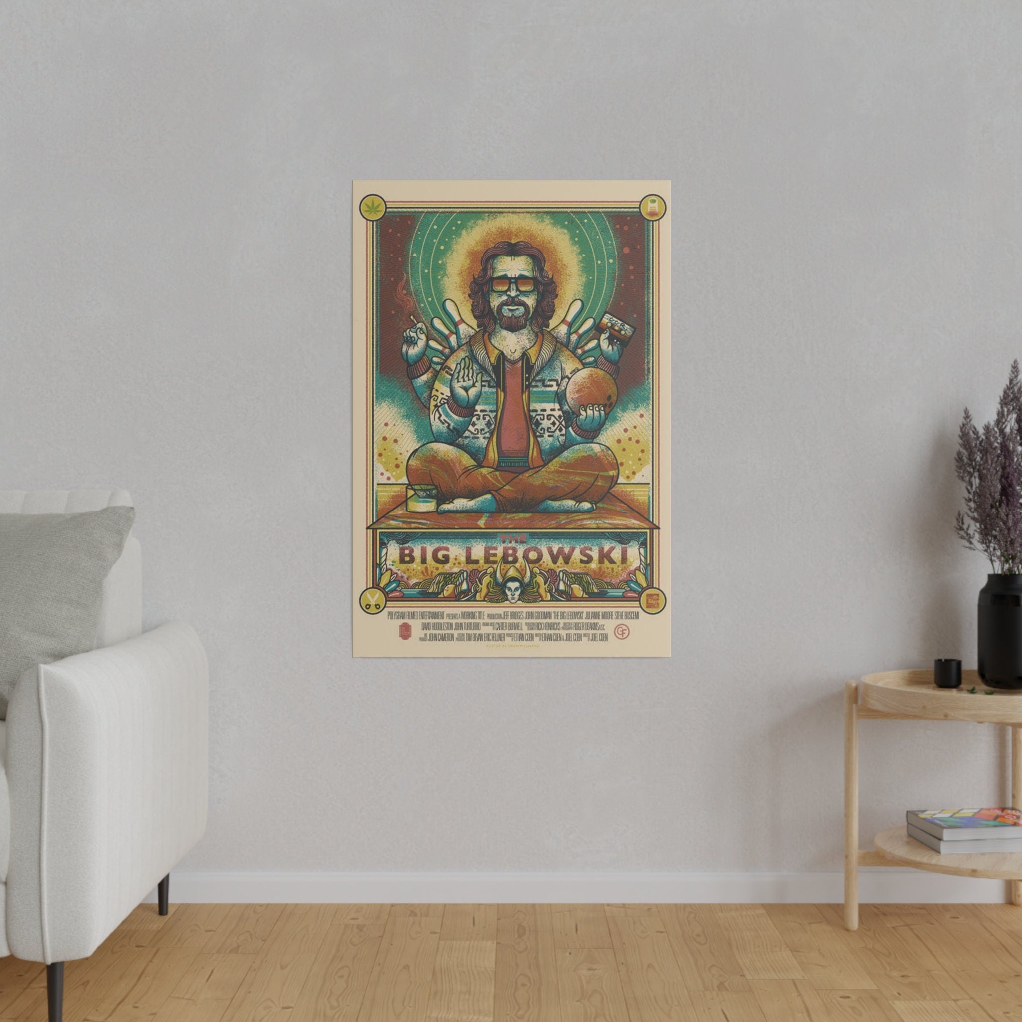 The Big Lebowski Zen Movie Poster Custom Canvas Wall Print