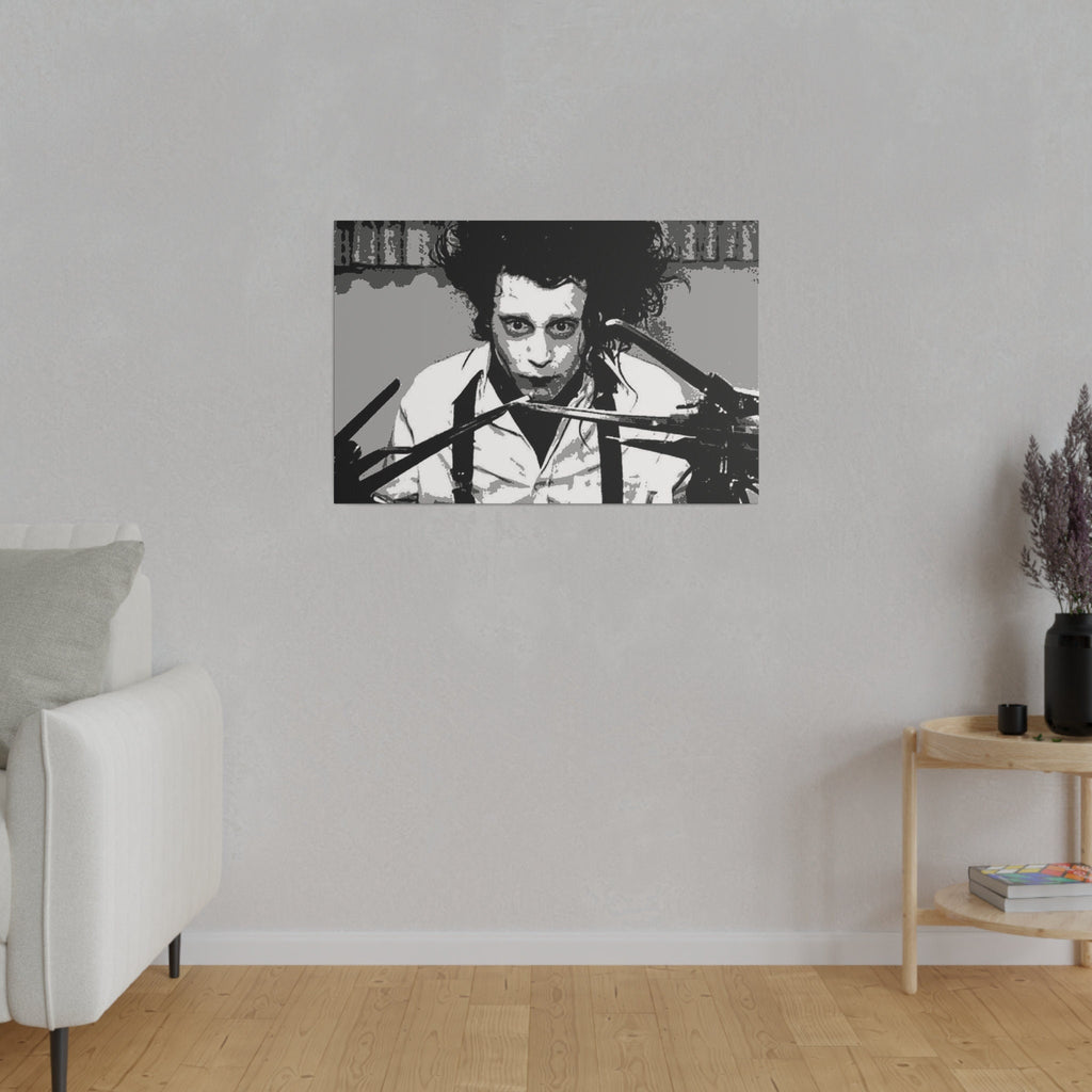 Edward Scissorhands B/W Abstract Custom Canvas Wall Print