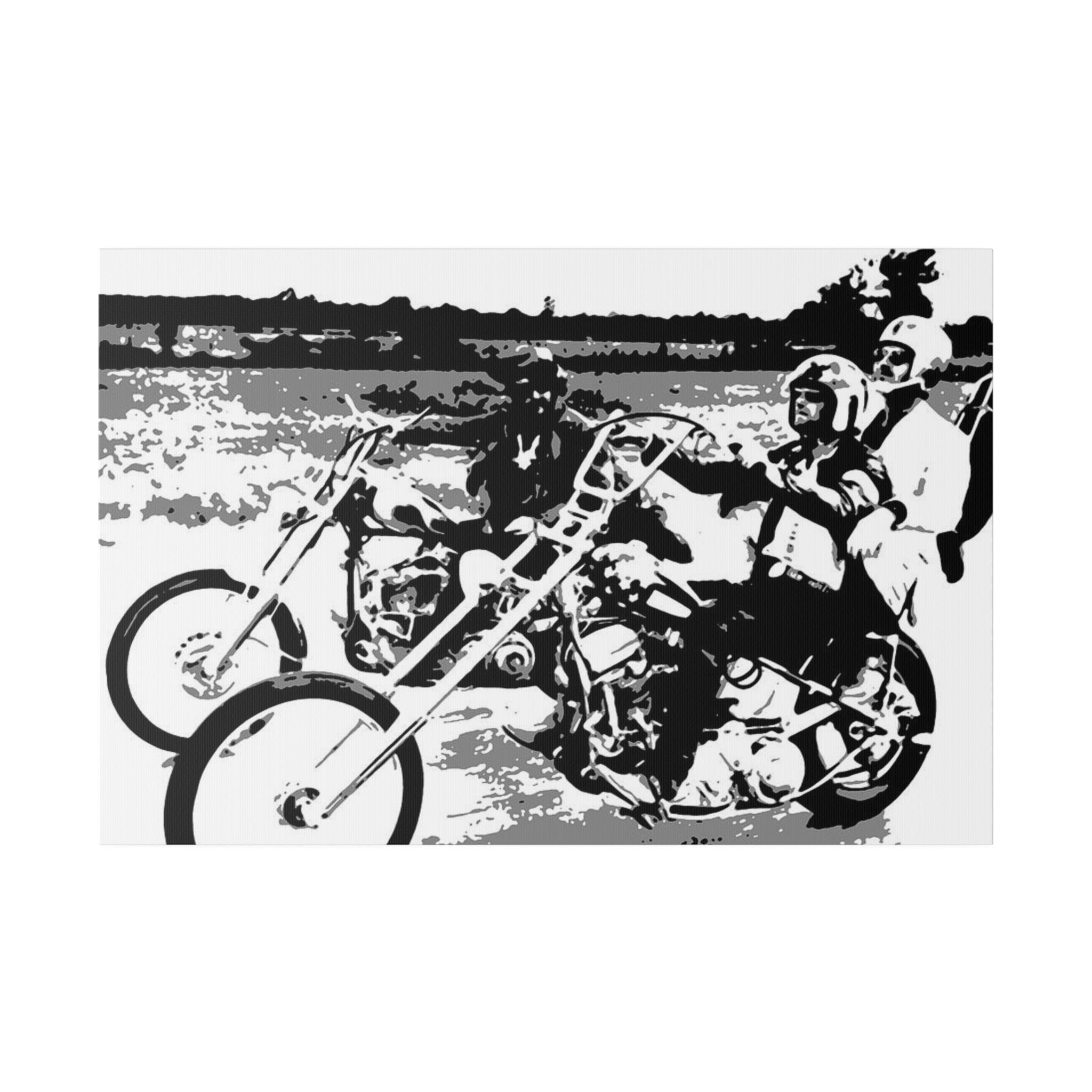 Easy Rider Cruising B/W Abstract Custom Canvas Wall Print