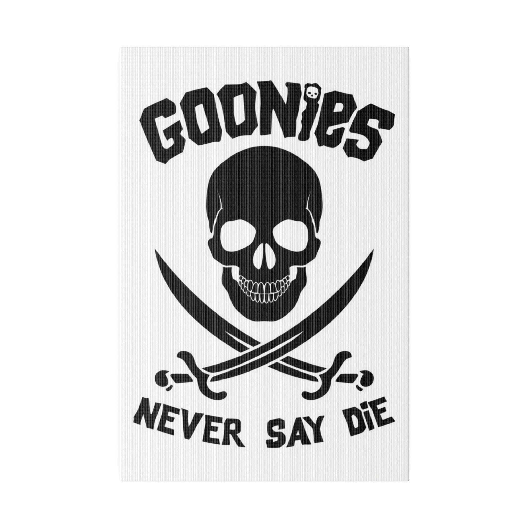 Goonies Never Say Die B/W Custom Canvas Wall Print