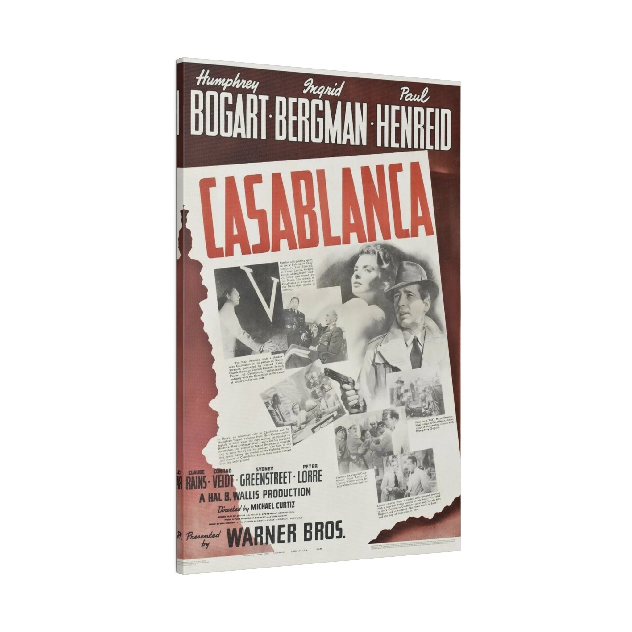 Casablanca Vintage Movie Poster Custom Canvas Wall Print