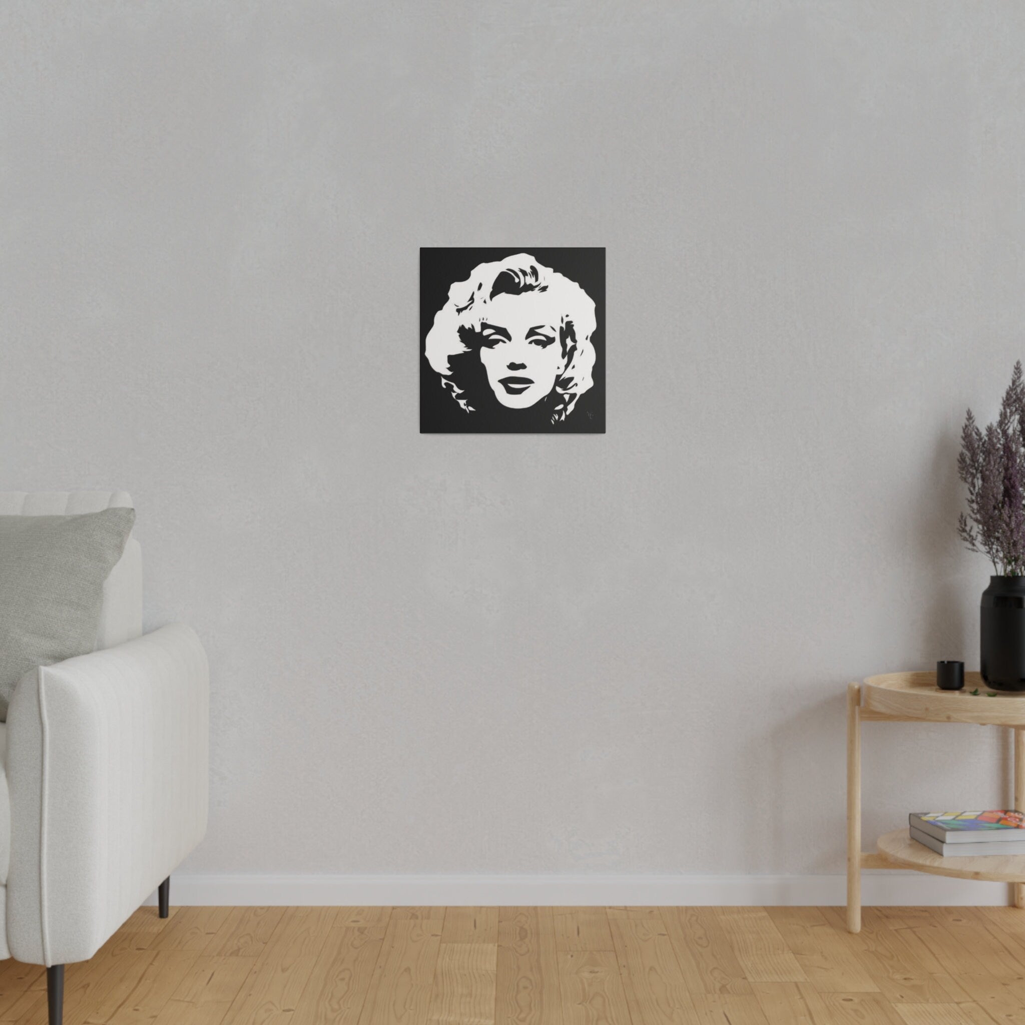 Marilyn Monroe B/W Silhouette Custom Canvas Wall Print