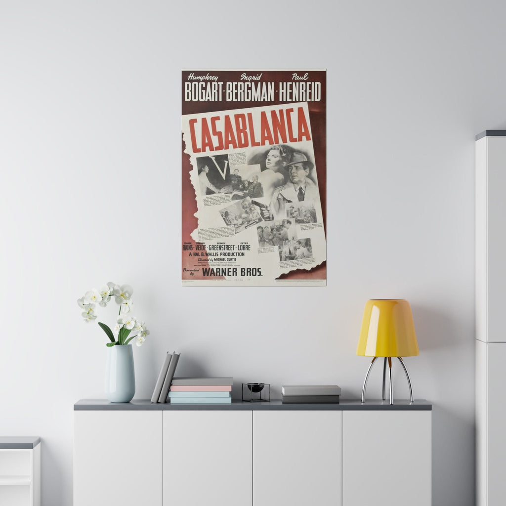 Casablanca Vintage Movie Poster Custom Canvas Wall Print