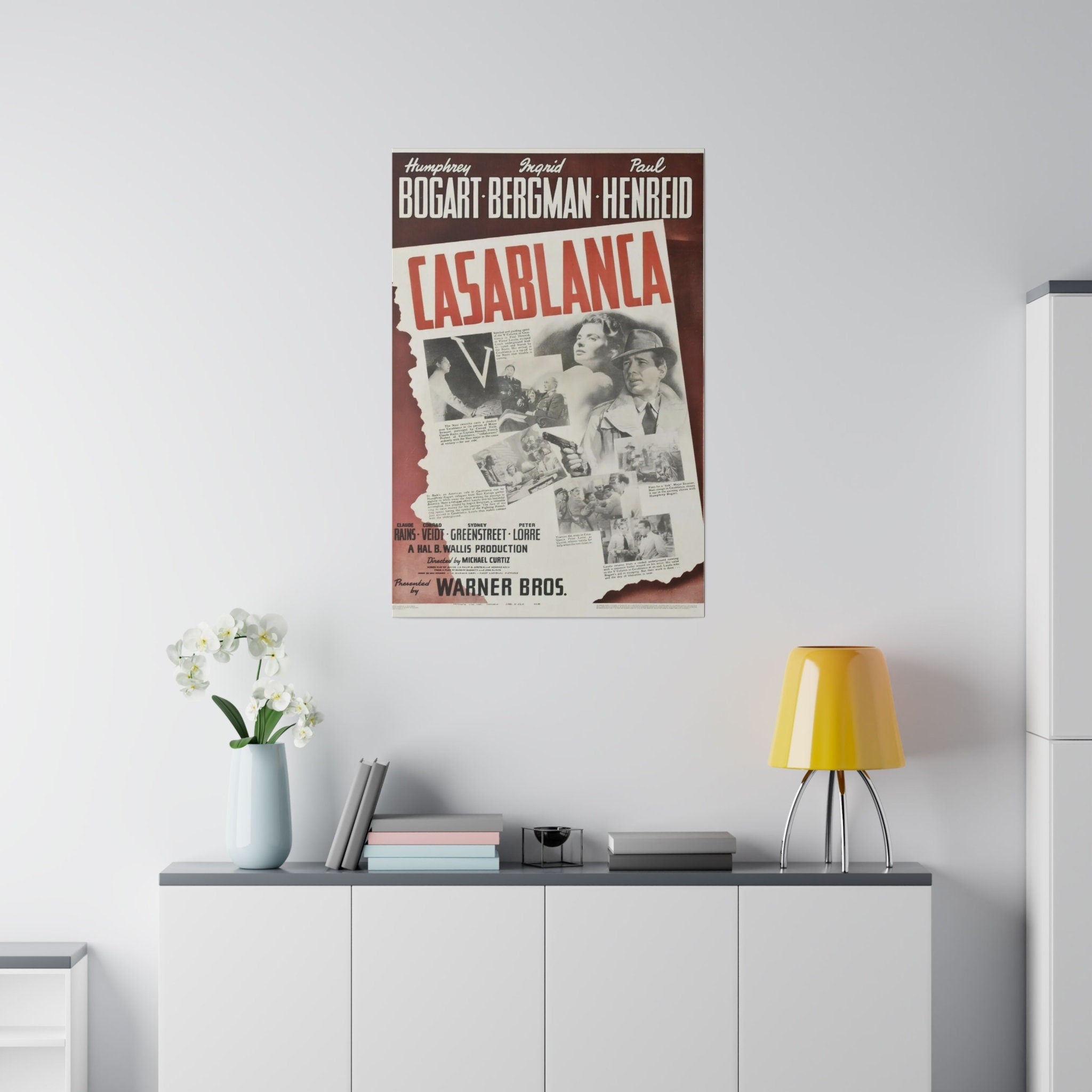 Casablanca Vintage Movie Poster Custom Canvas Wall Print