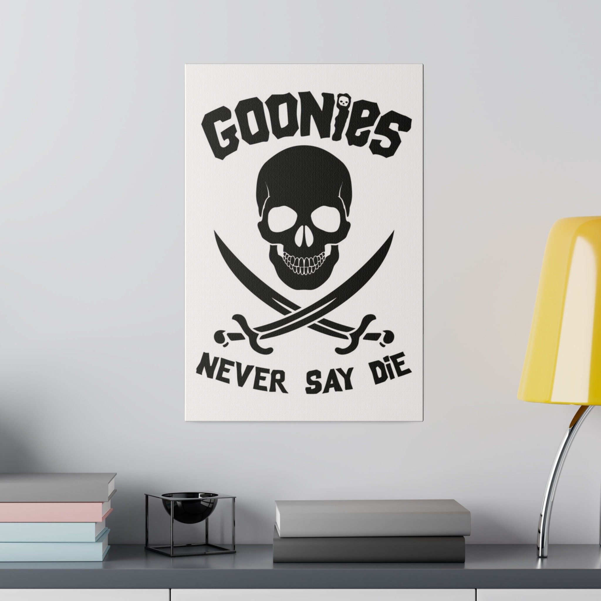 Goonies Never Say Die B/W Custom Canvas Wall Print