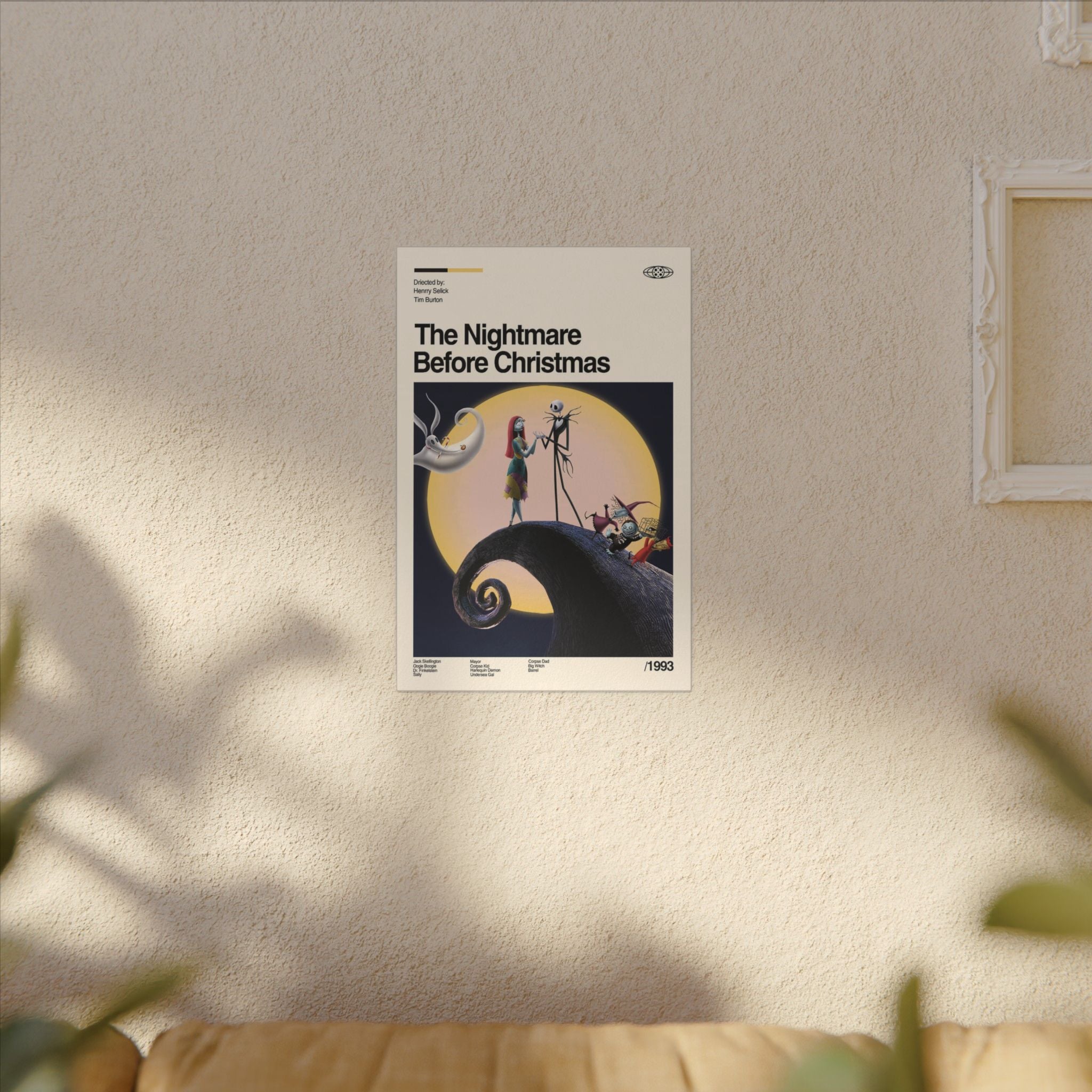 The Nightmare Before Christmas Retro Minimalist Poster Custom Canvas Wall Print