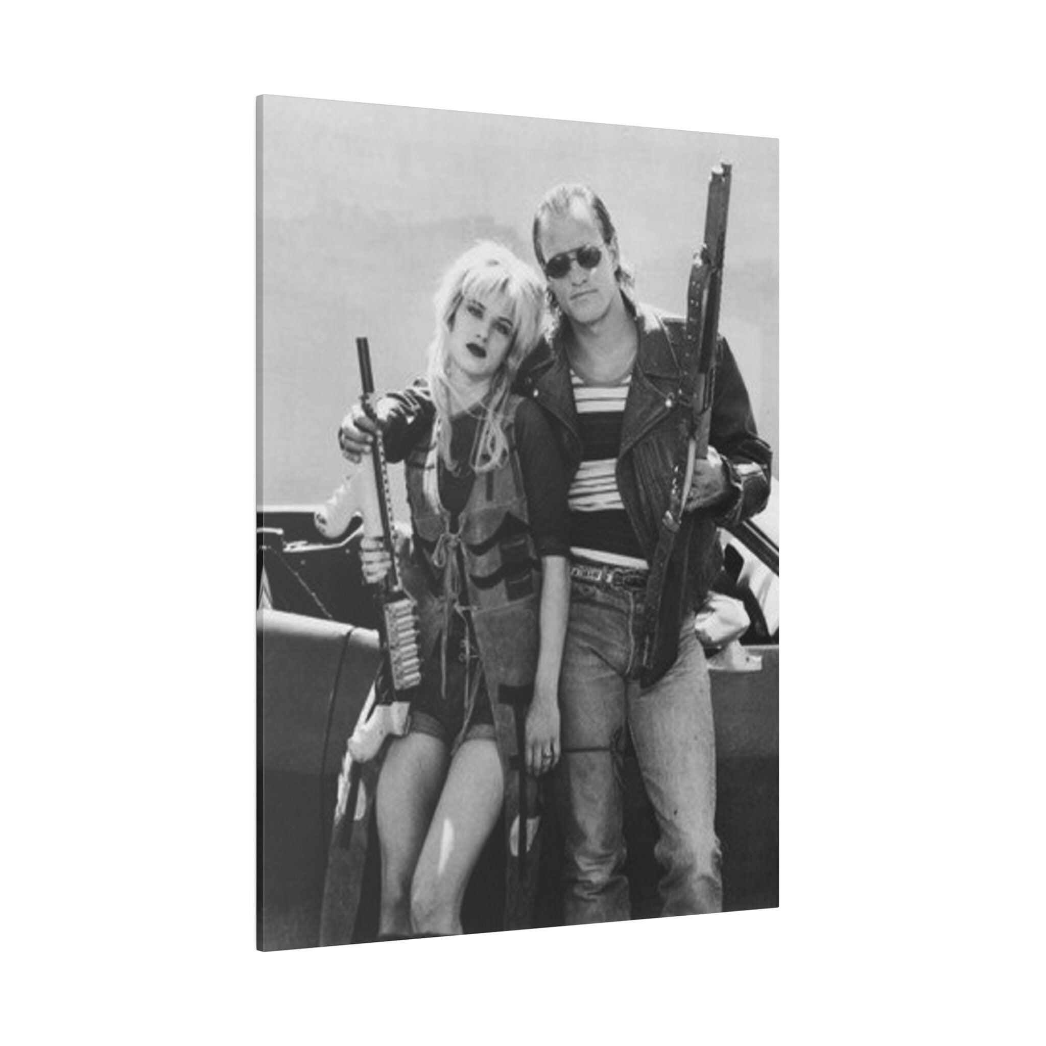 Natural Born Killers Mickey And Mallory B/W Custom Canvas Wall Print