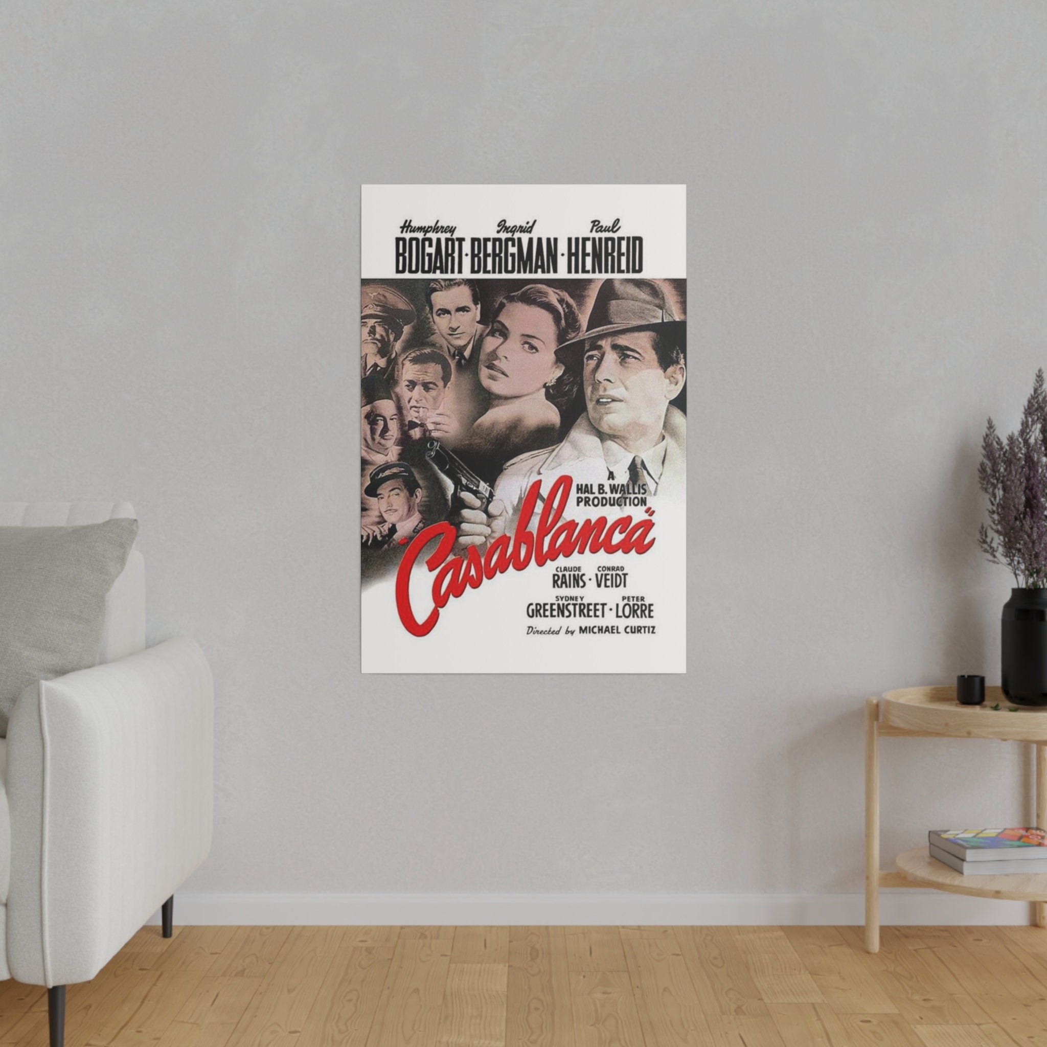 Casablanca Vintage Movie Poster Custom Canvas Wall Print