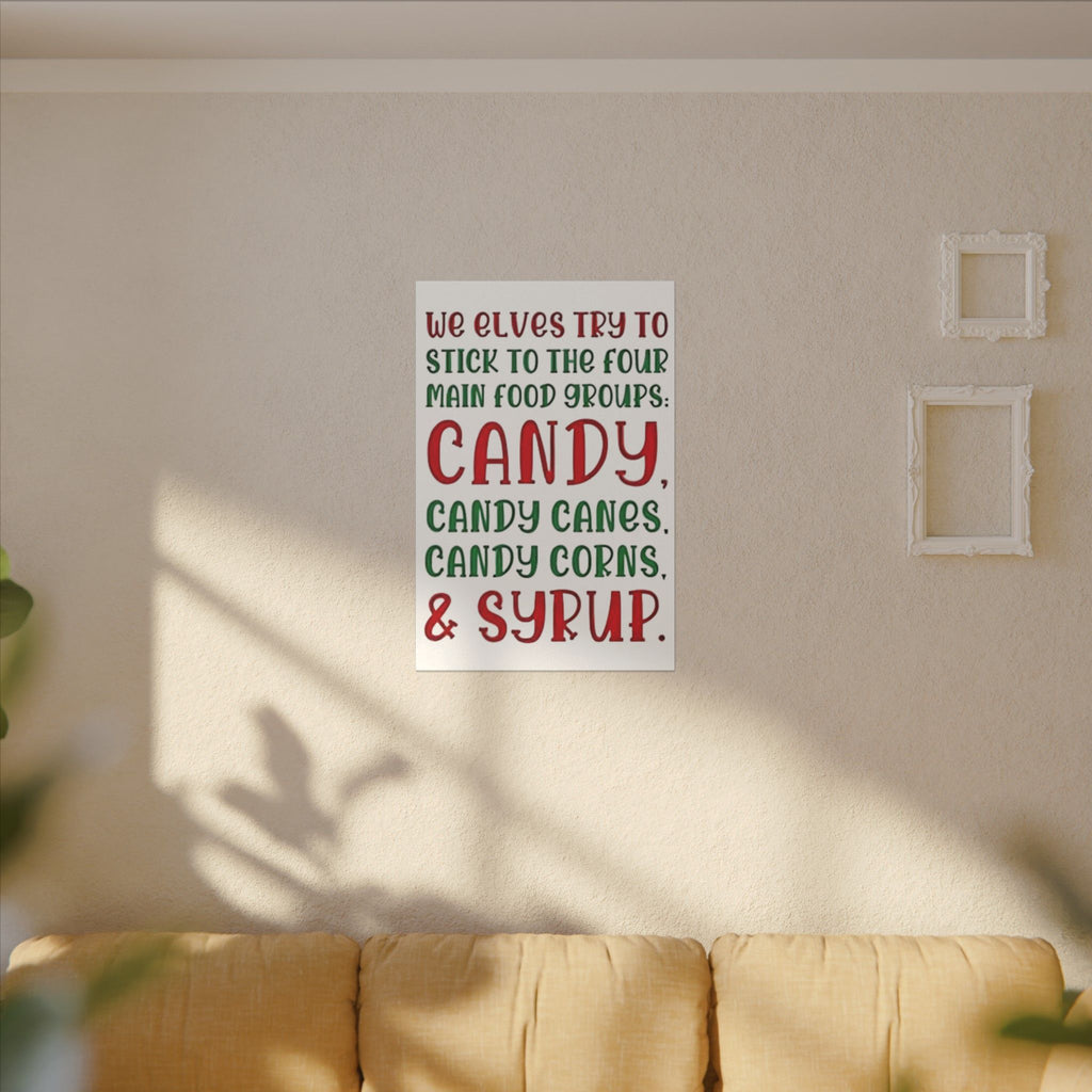 Elf Four Main Food Groups Custom Canvas Wall Print