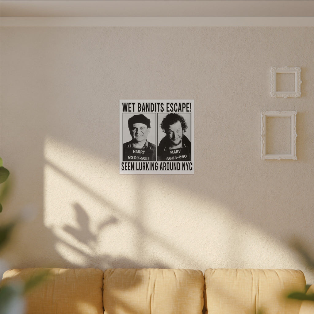Home Alone Wet Bandits Black & White Custom Canvas Wall Print
