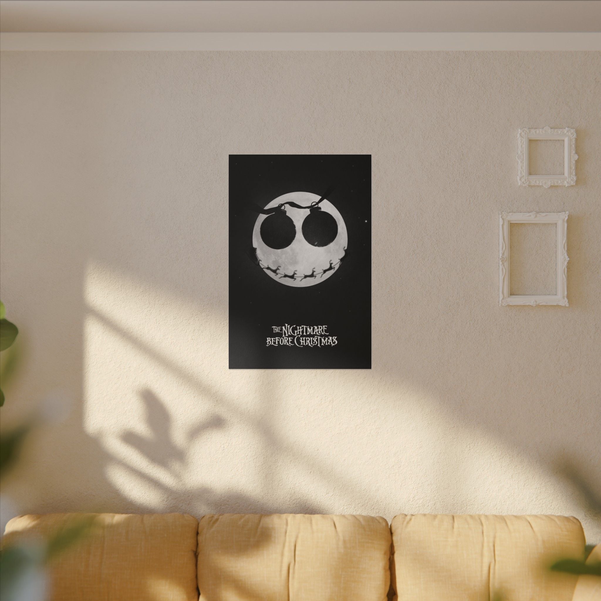 The Nightmare Before Christmas Minimalist Moon Canvas Wall Print