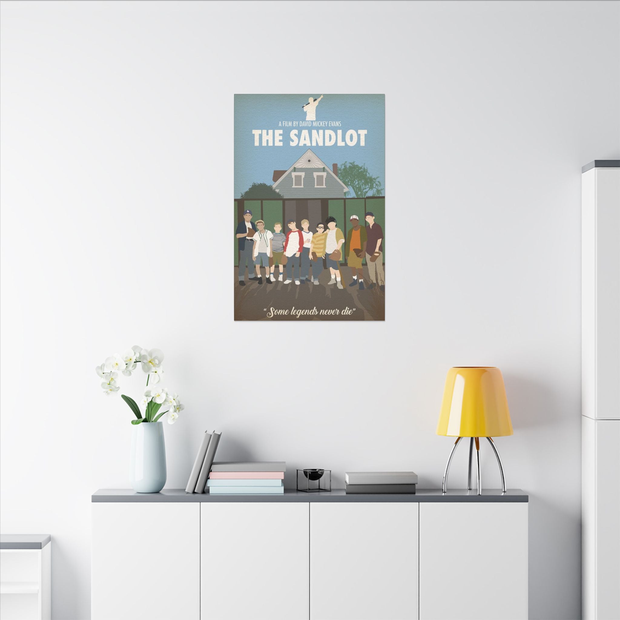 The Sandlot Illustrated Movie Poster Custom Canvas Wall Print