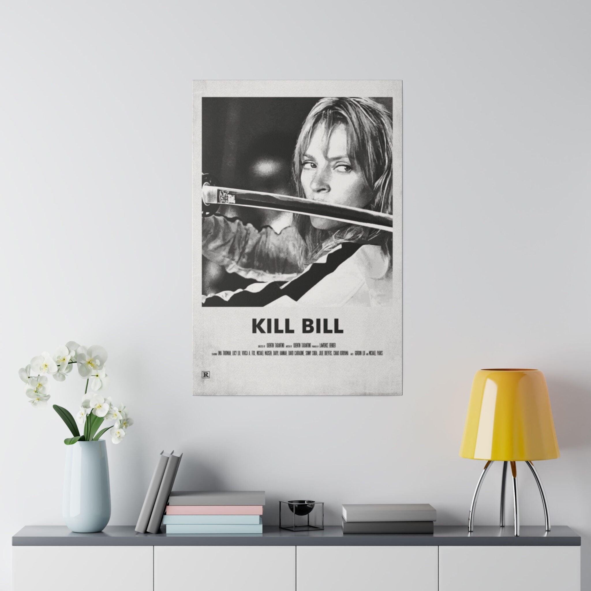 Kill Bill B/W Movie Poster Custom Canvas Wall Print