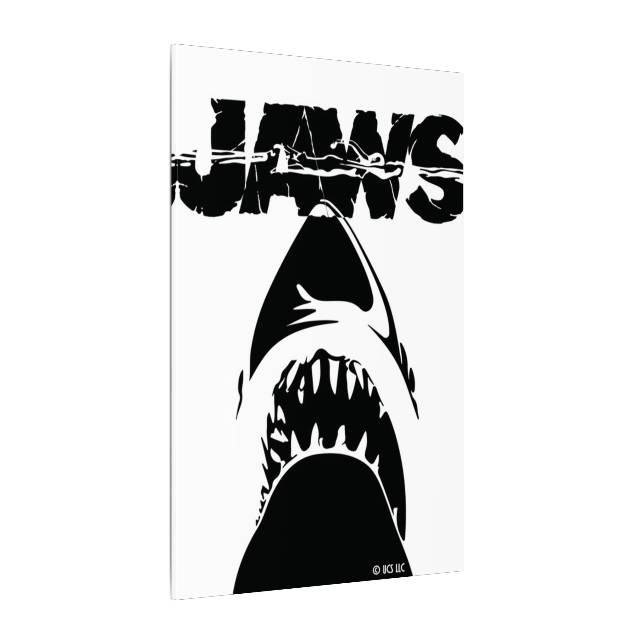 Jaws Minimalist Shark Silhouette Custom Canvas Wall Print